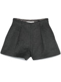 Sculptural wool mini shorts