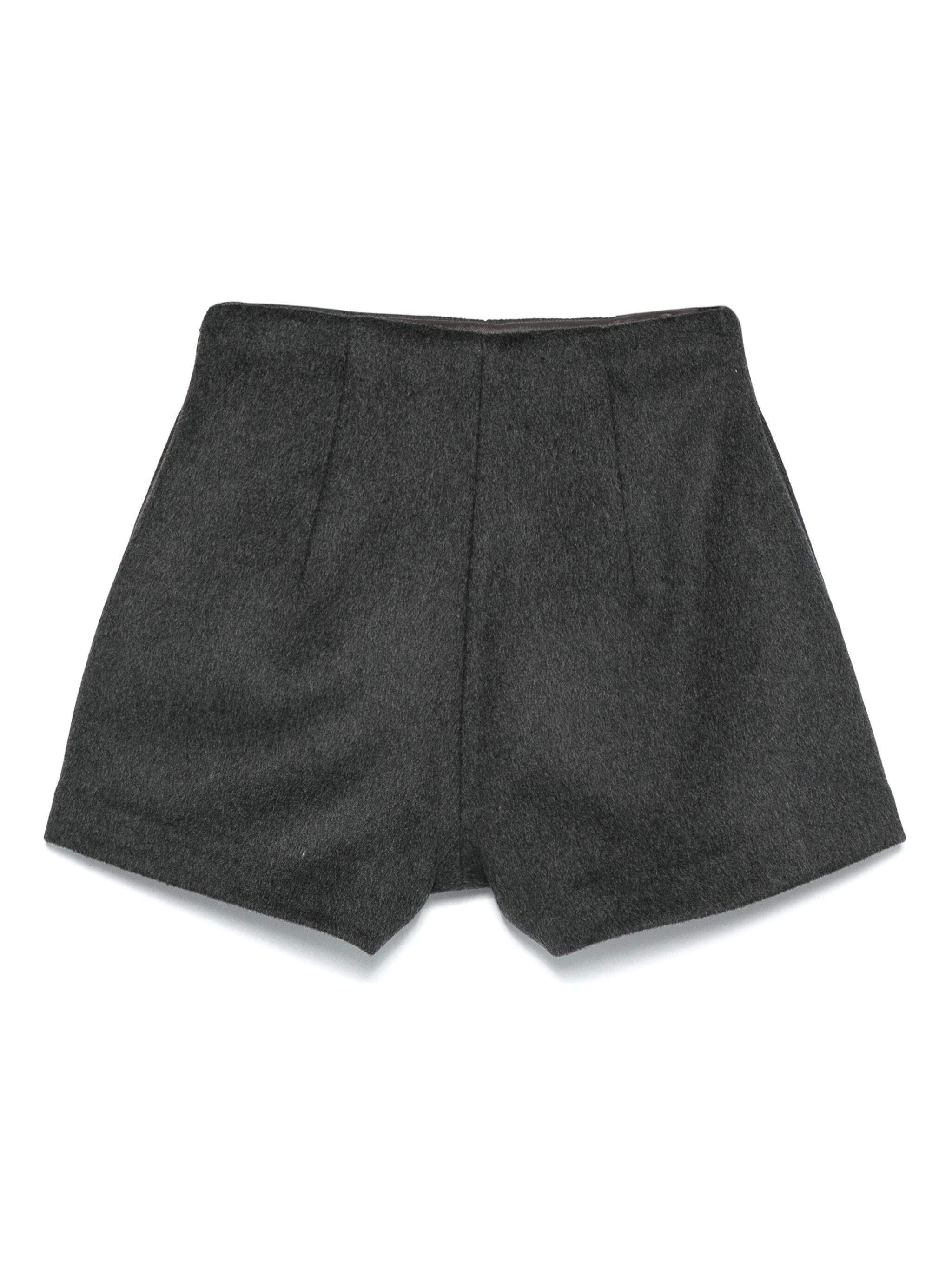 Sculptural wool mini shorts
