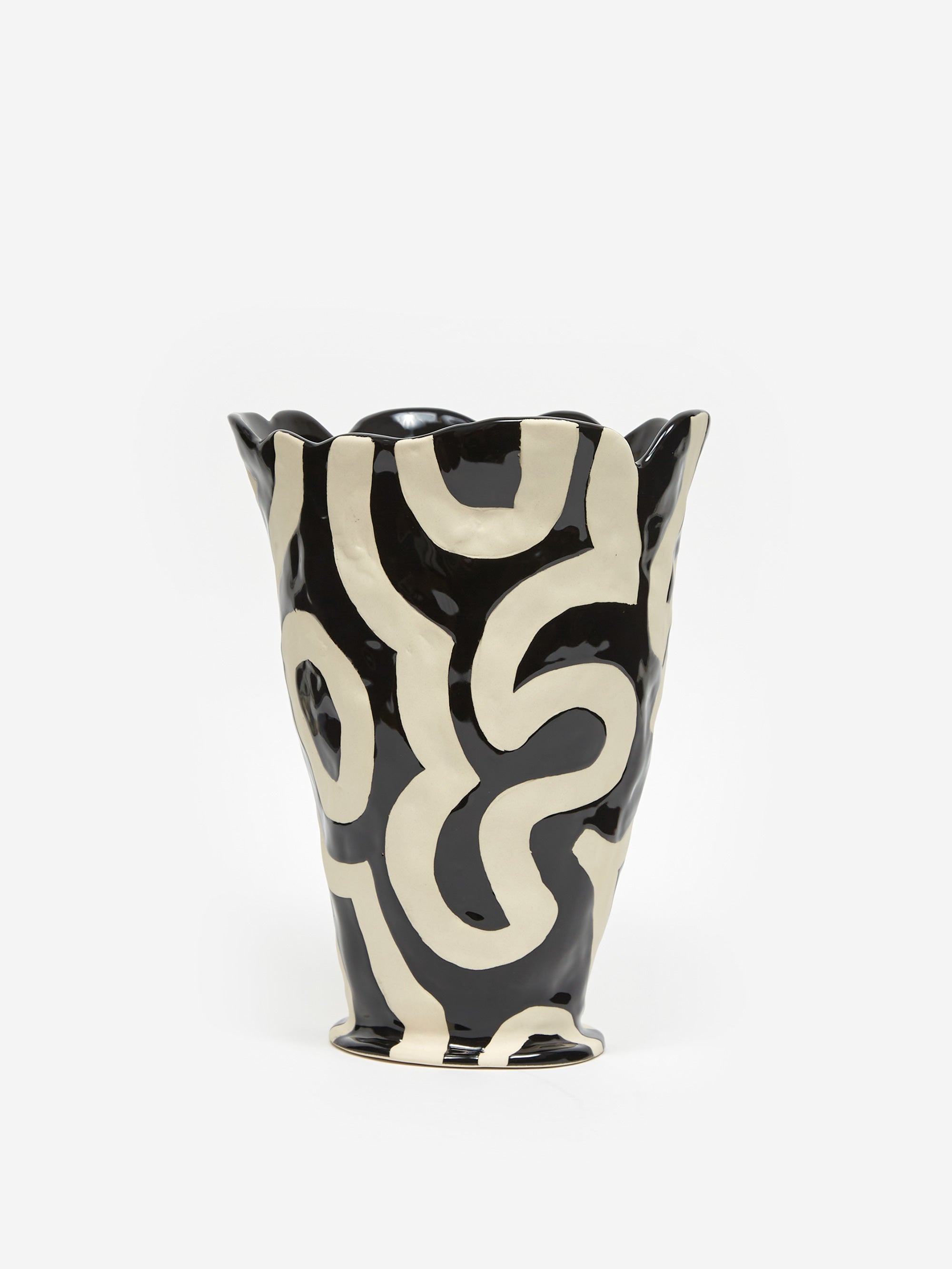 Jessica Hans Shadow Vase-Black and white