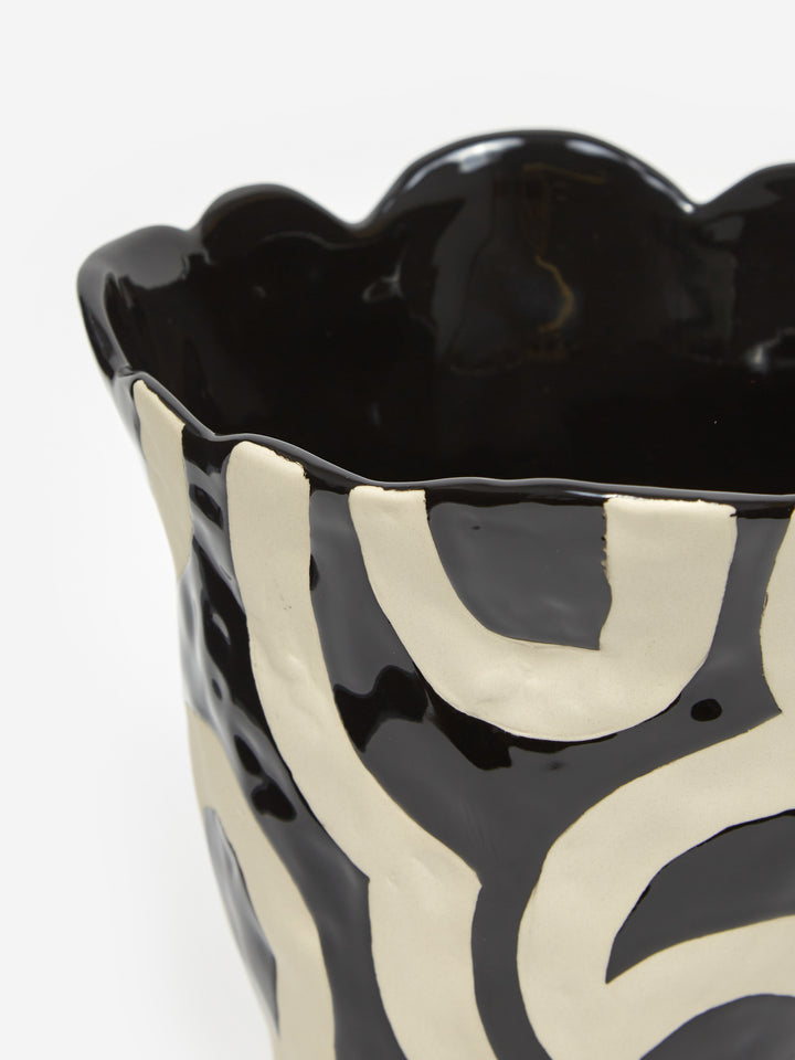 Jessica Hans Shadow Vase-Black and white
