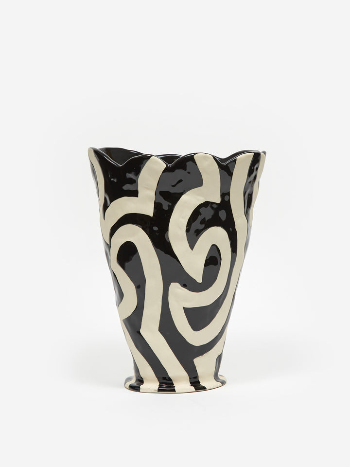 Jessica Hans Shadow Vase-Black and white