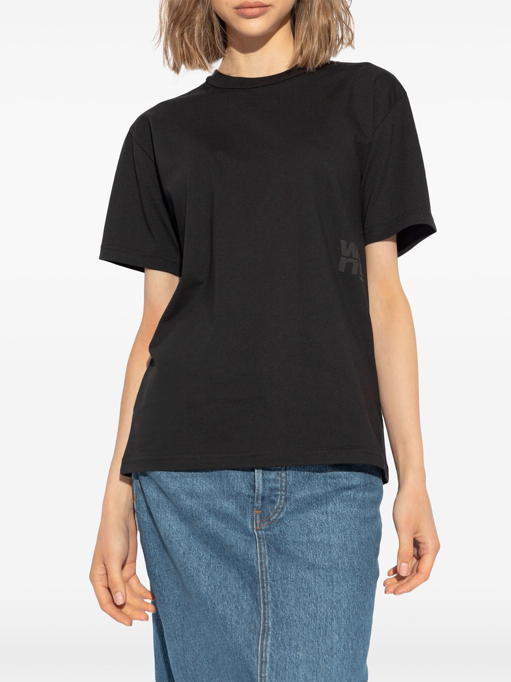 ESSENTIAL JSY SS TEE W/ PUFF LOGO & BOUND NECK