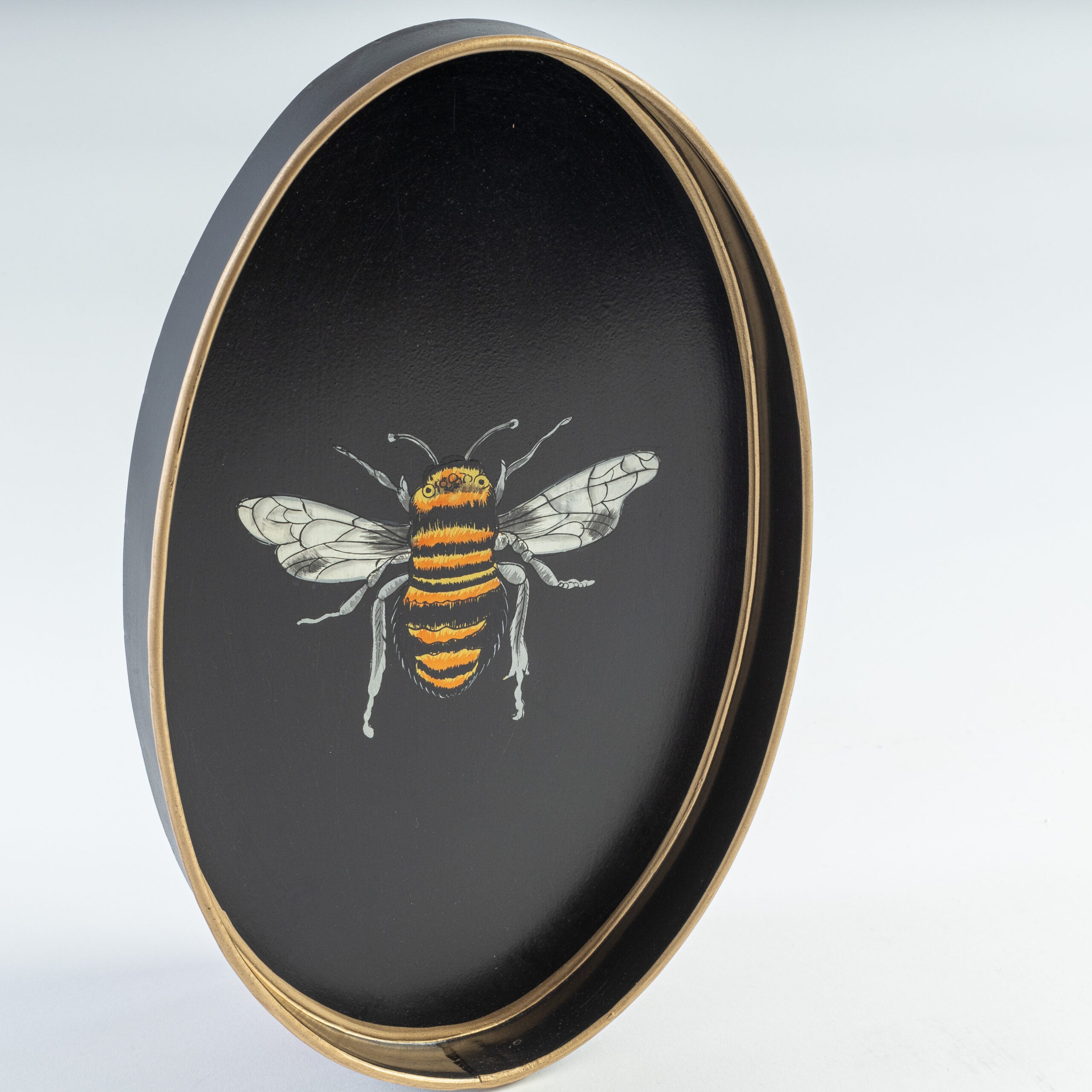 FAUNA HAND-PAINTED IRON TRAY-BLACK BEE