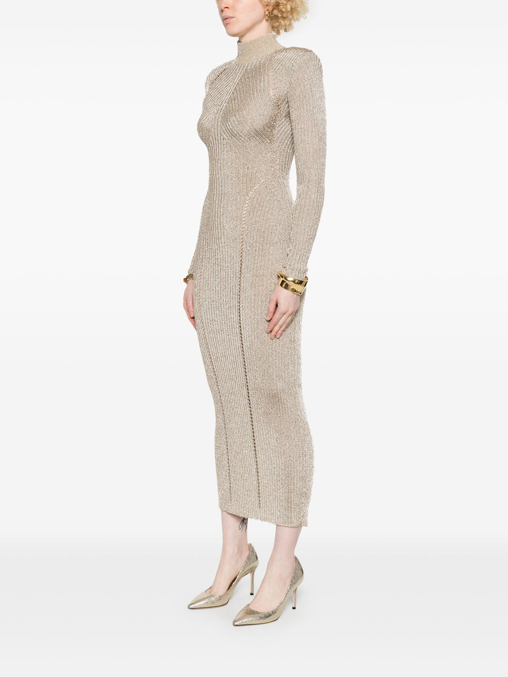 GOLD LUREX KNIT MAXI DRESS