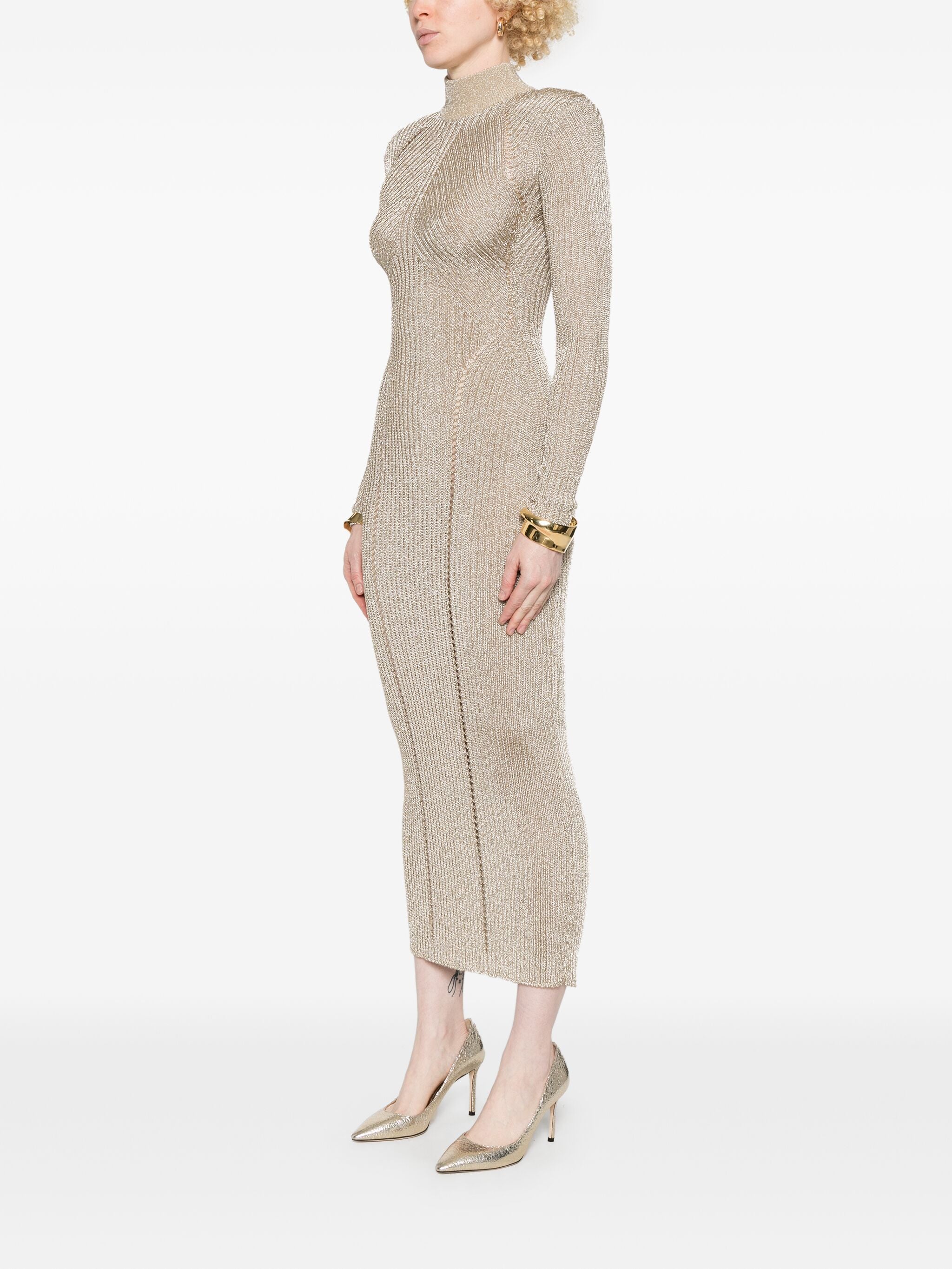 GOLD LUREX KNIT MAXI DRESS