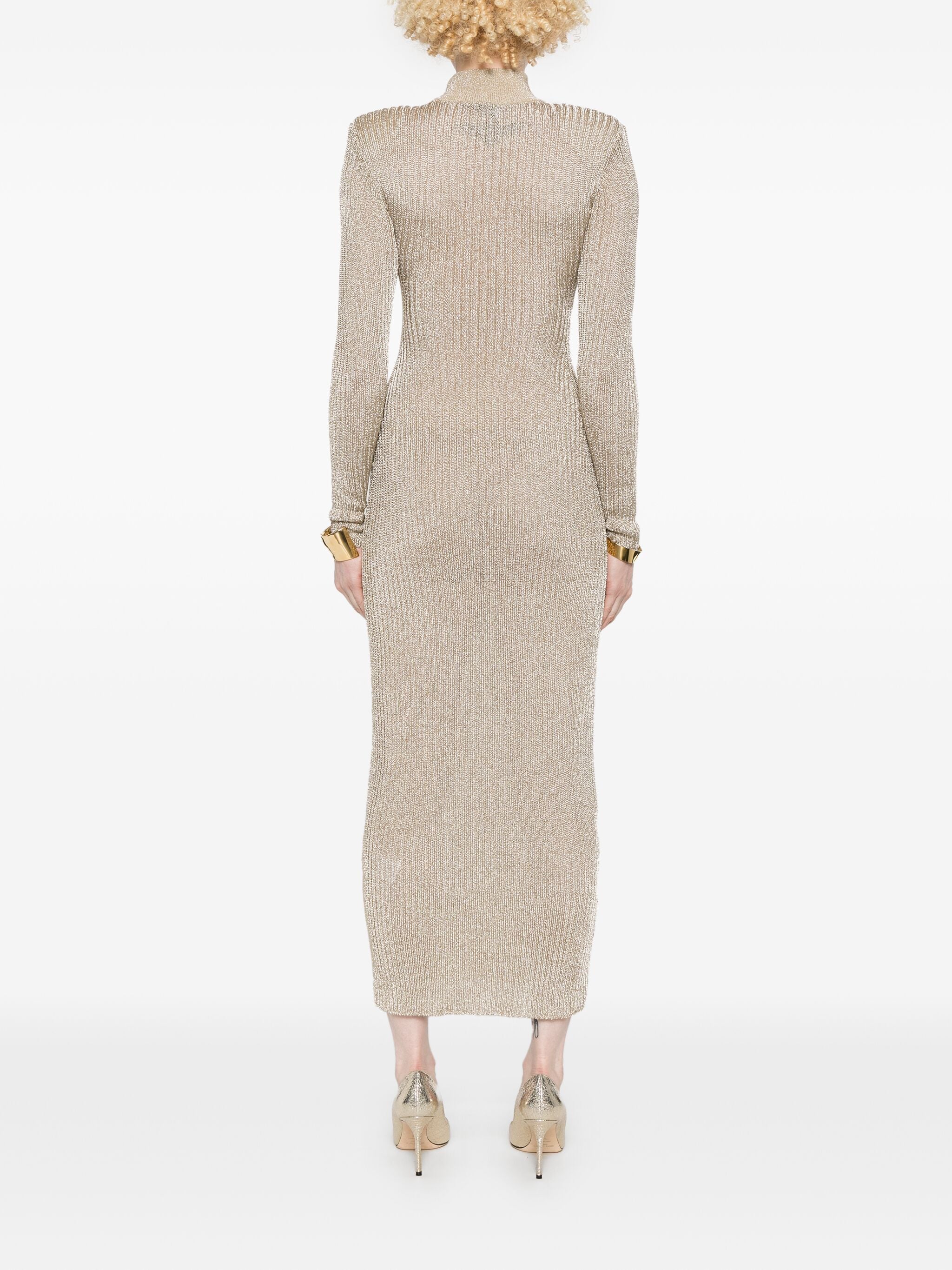 GOLD LUREX KNIT MAXI DRESS