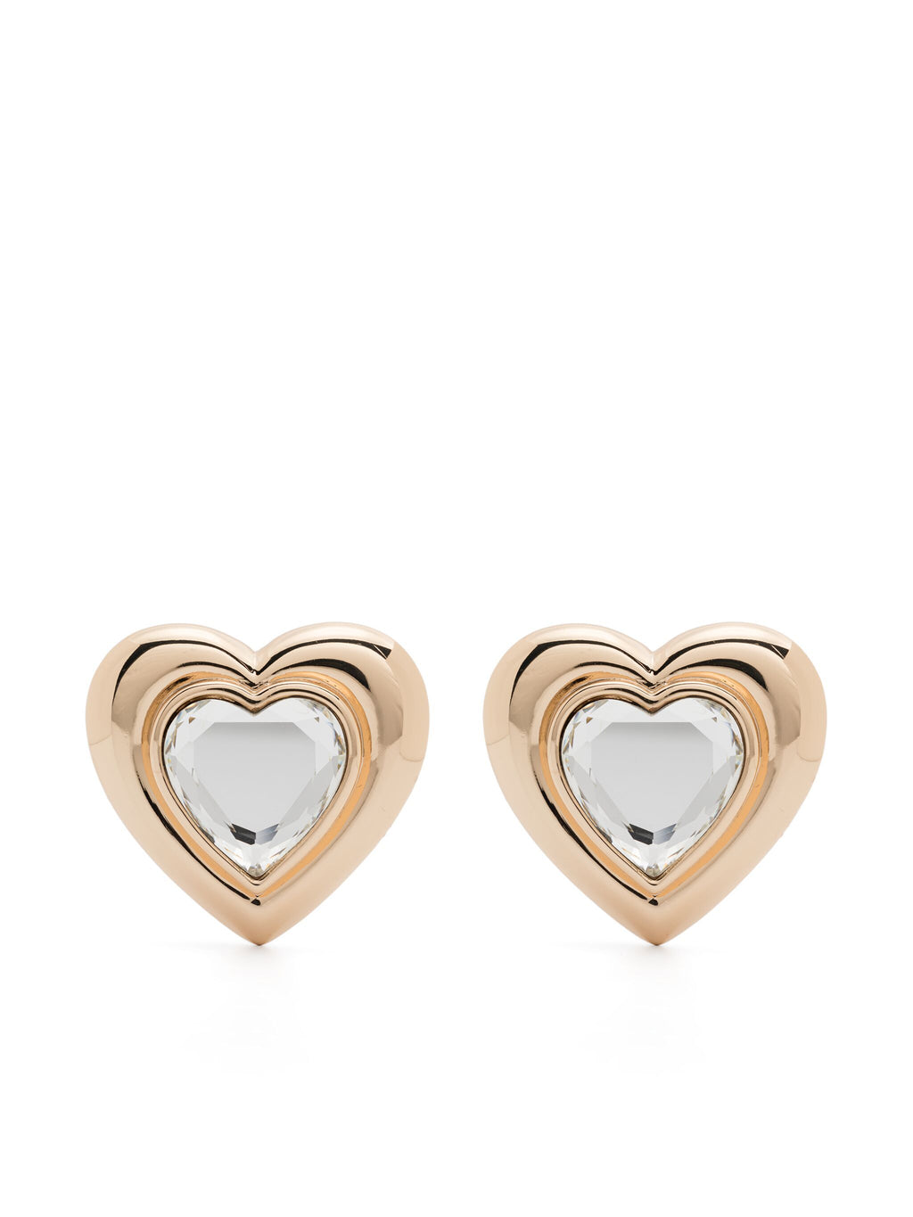 GOLD CRYSTAL HEART EARRINGS