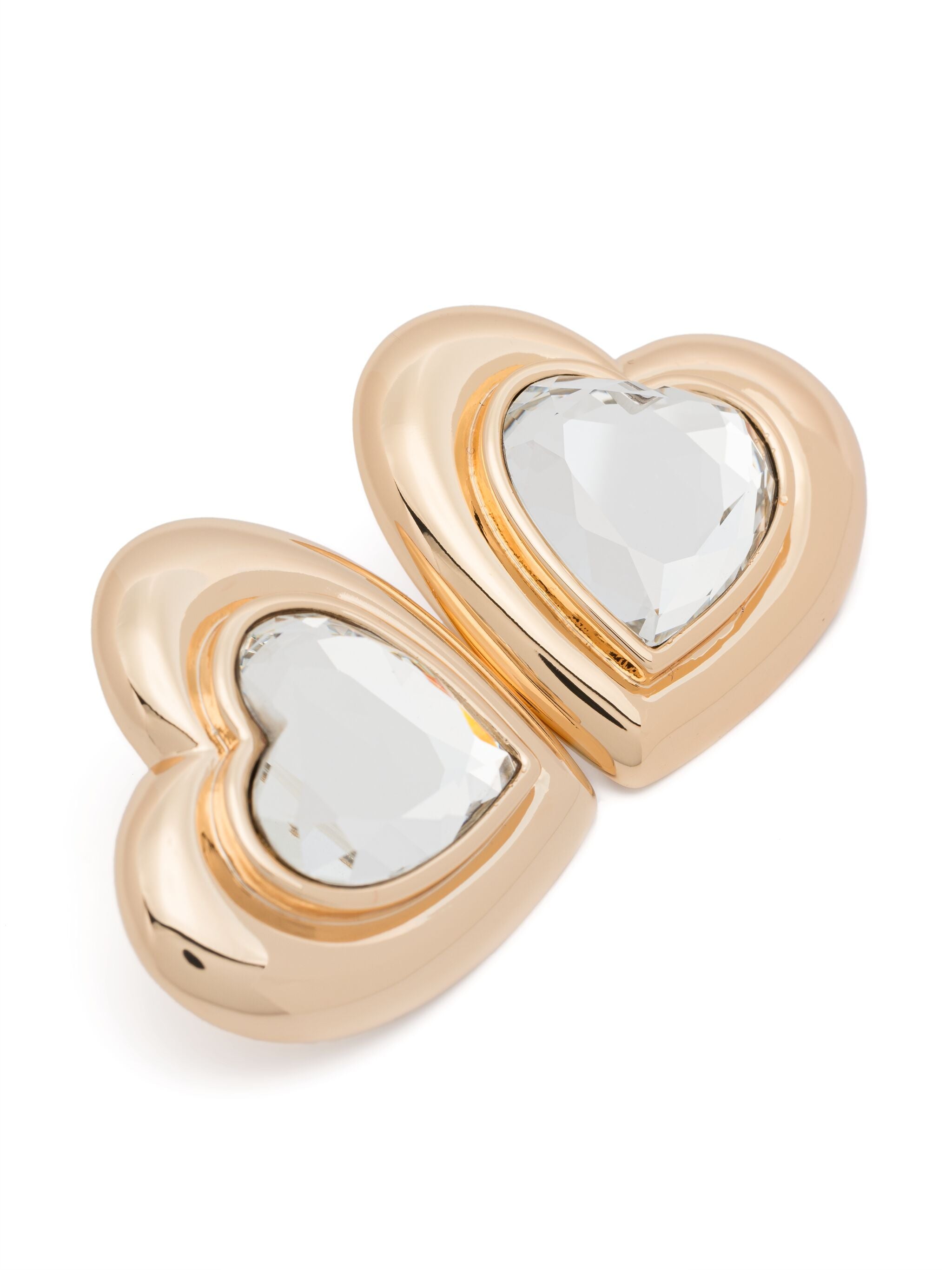 GOLD CRYSTAL HEART EARRINGS