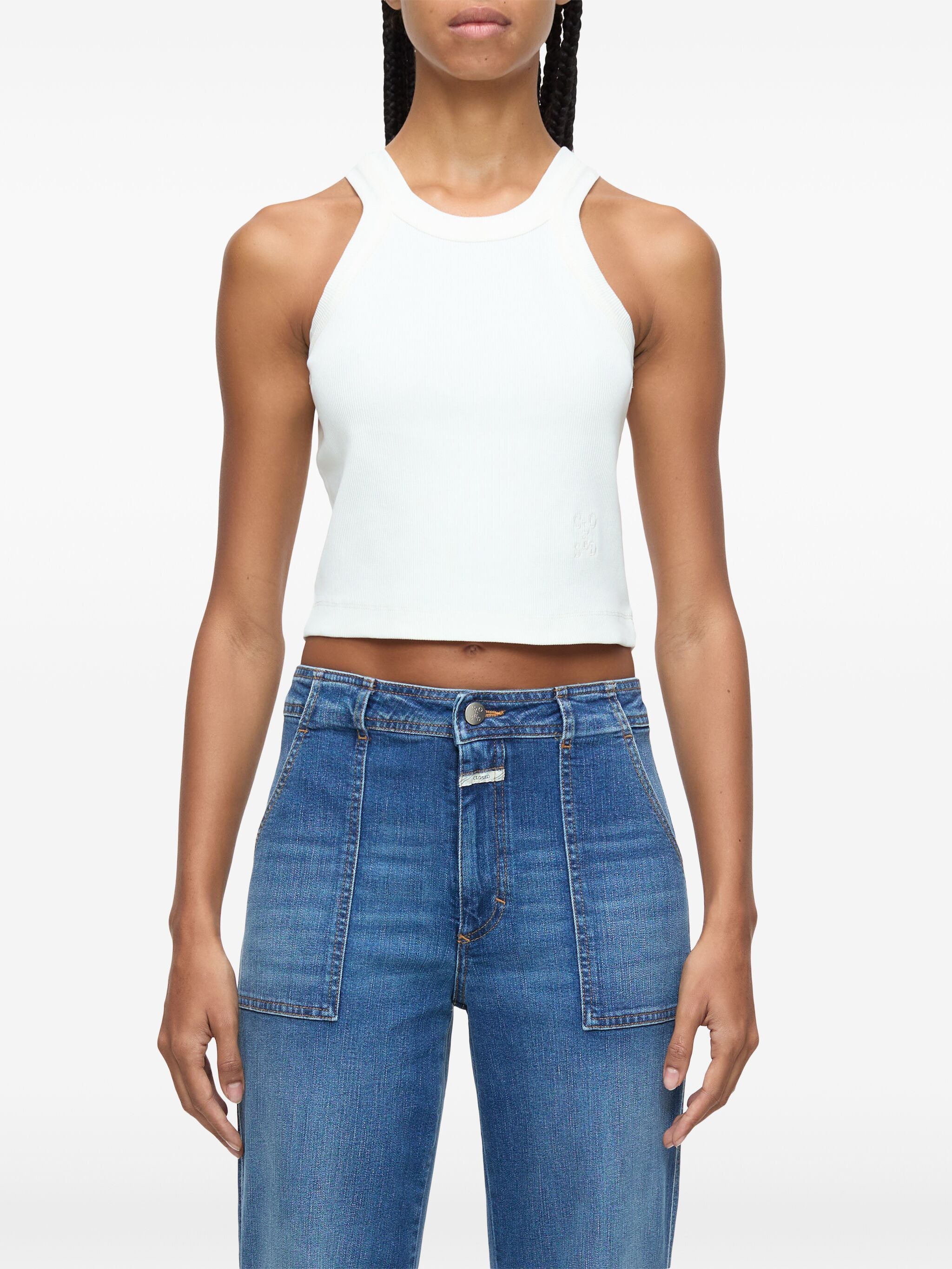 Cropped racer tank