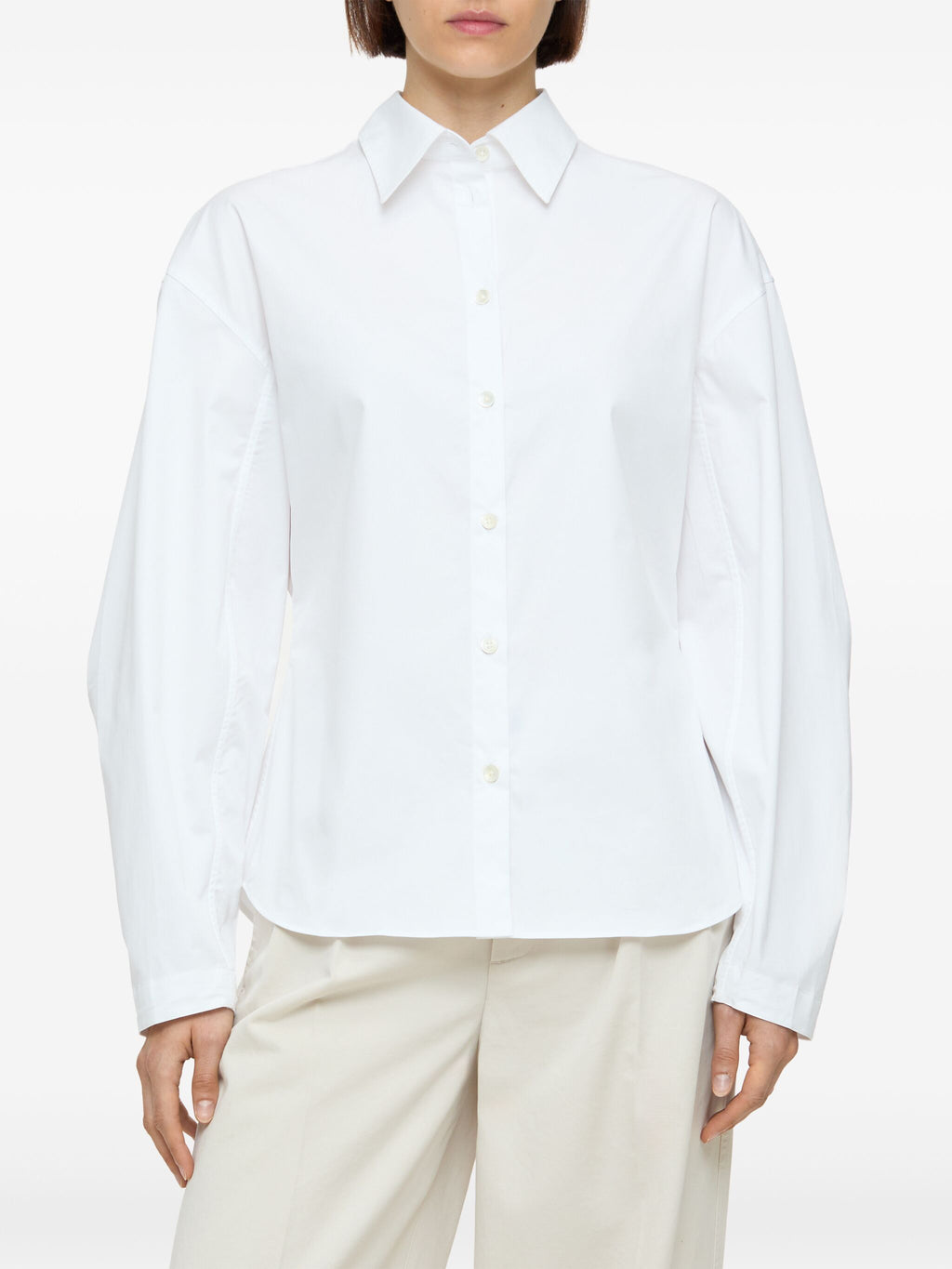 pleated sleeve shirt