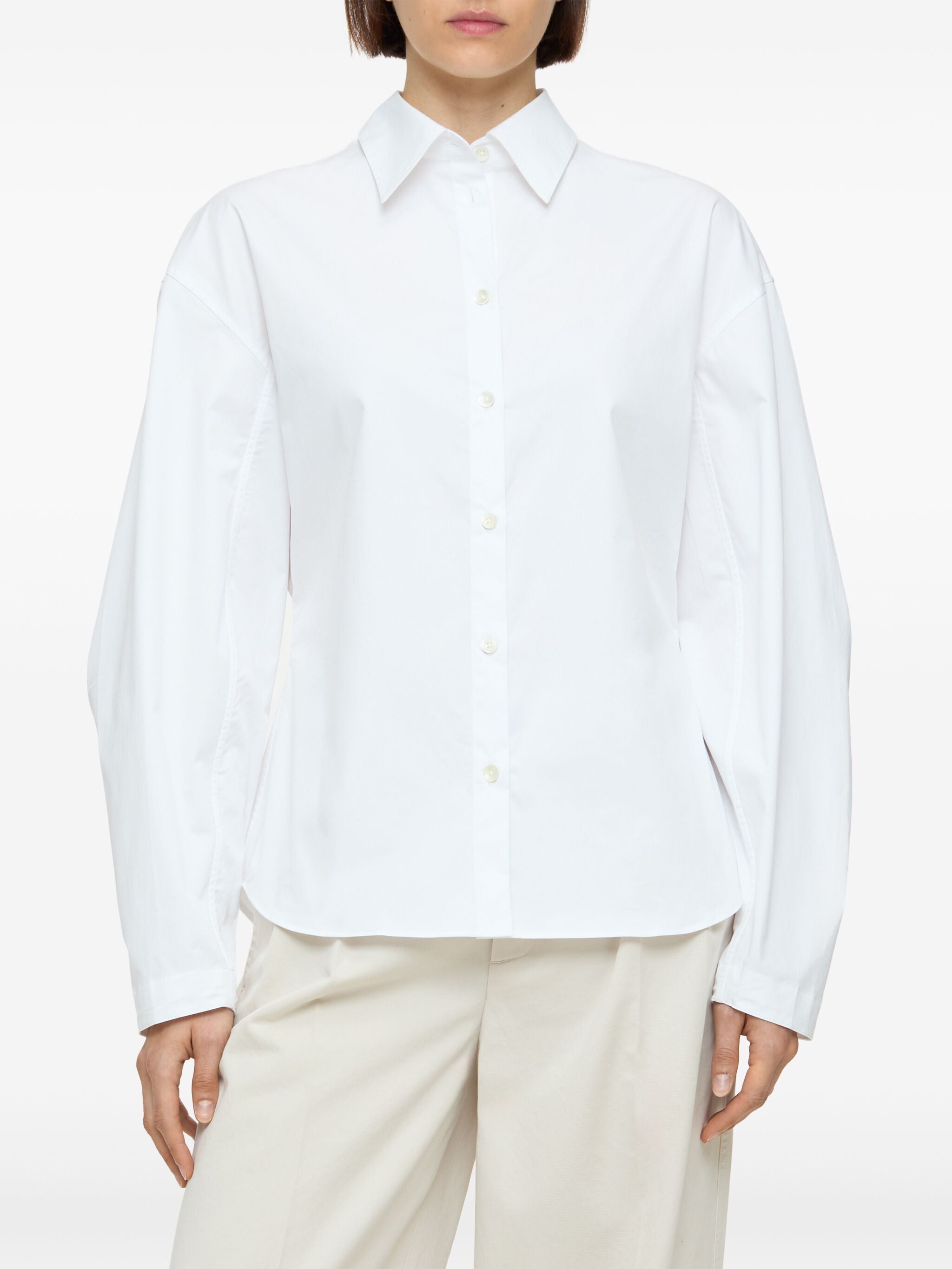 pleated sleeve shirt