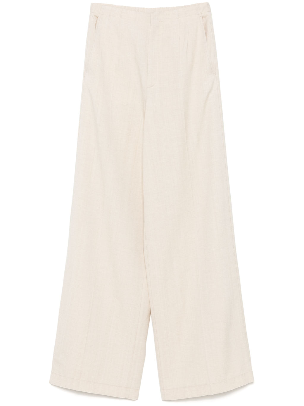 viscose wool slub flat front pants