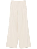 viscose wool slub flat front pants