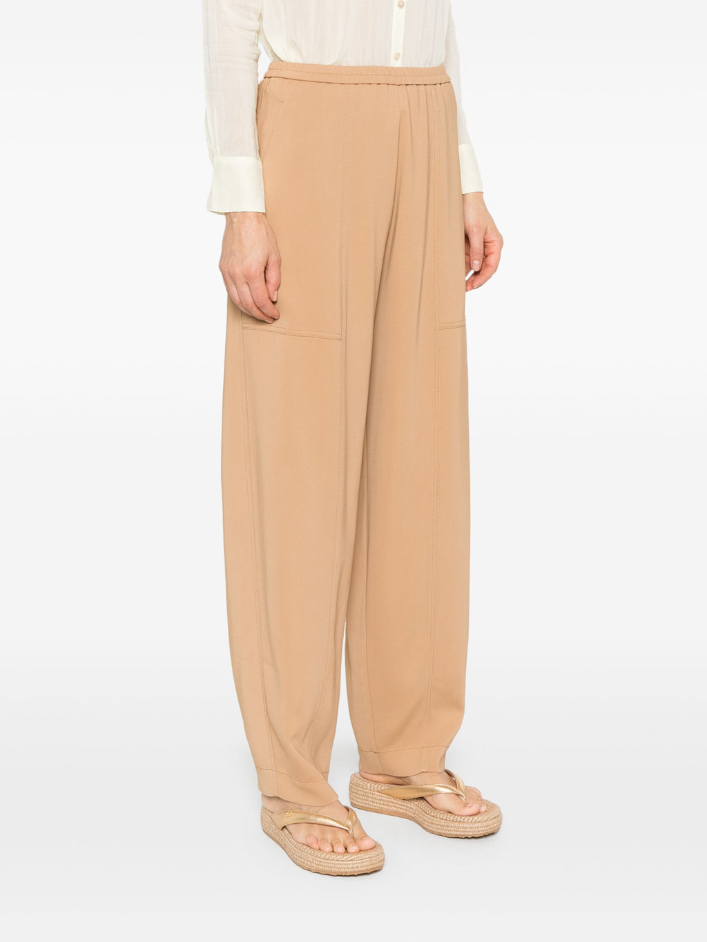 stretch cady crepe elasticated cargo pants
