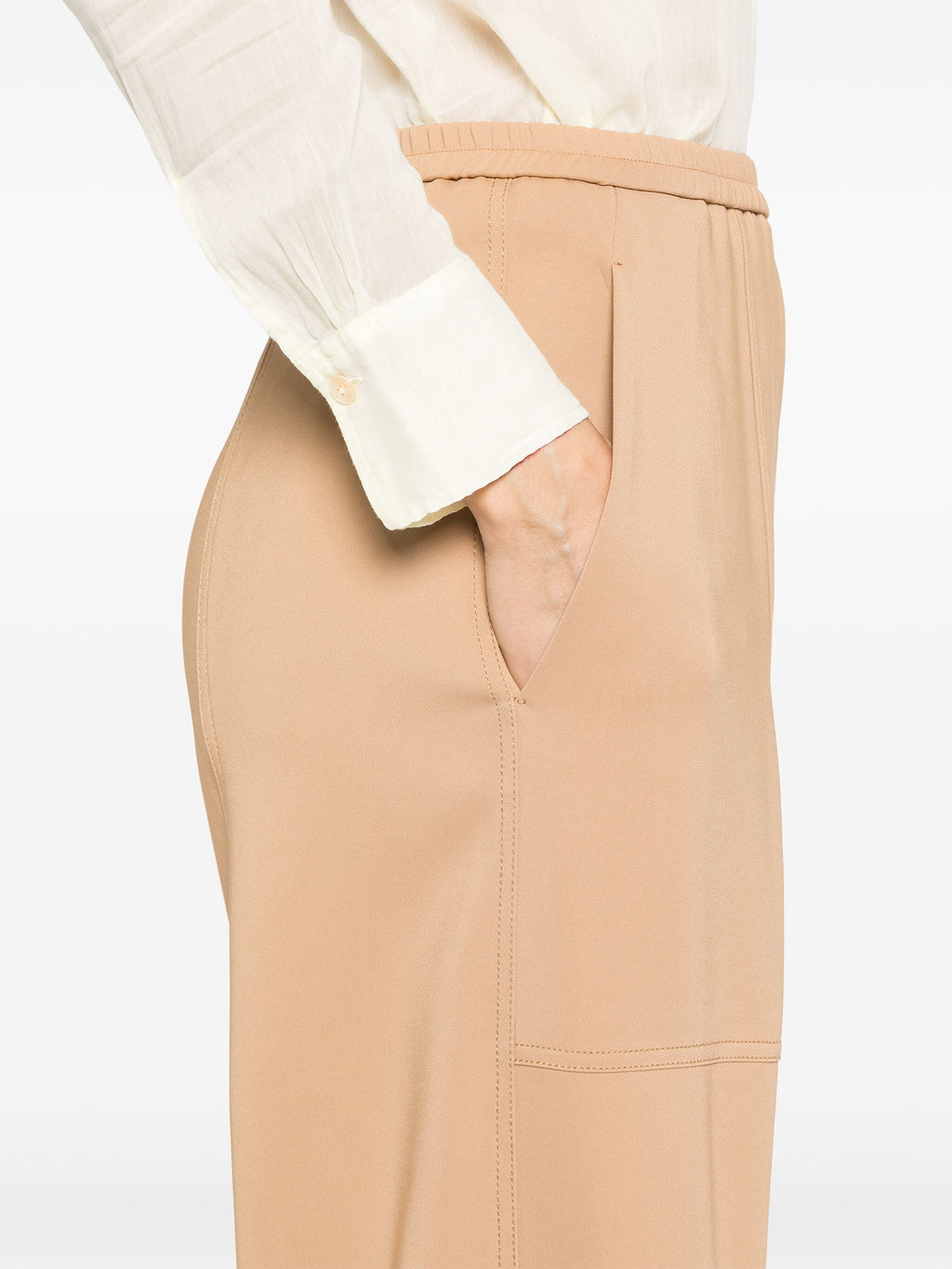 stretch cady crepe elasticated cargo pants
