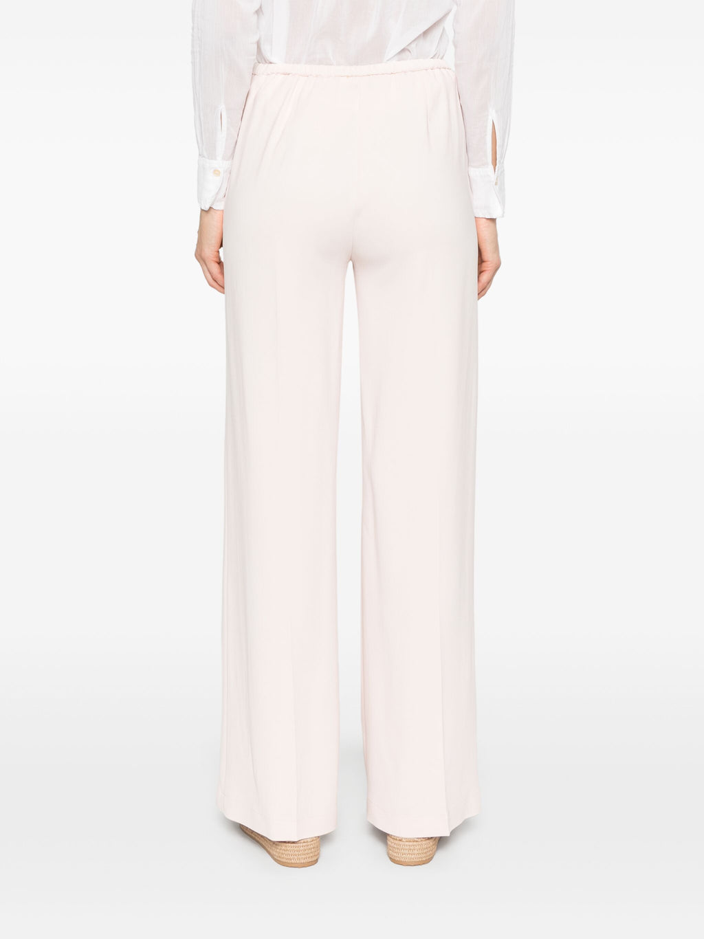 stretch cady crepe wide leg pants