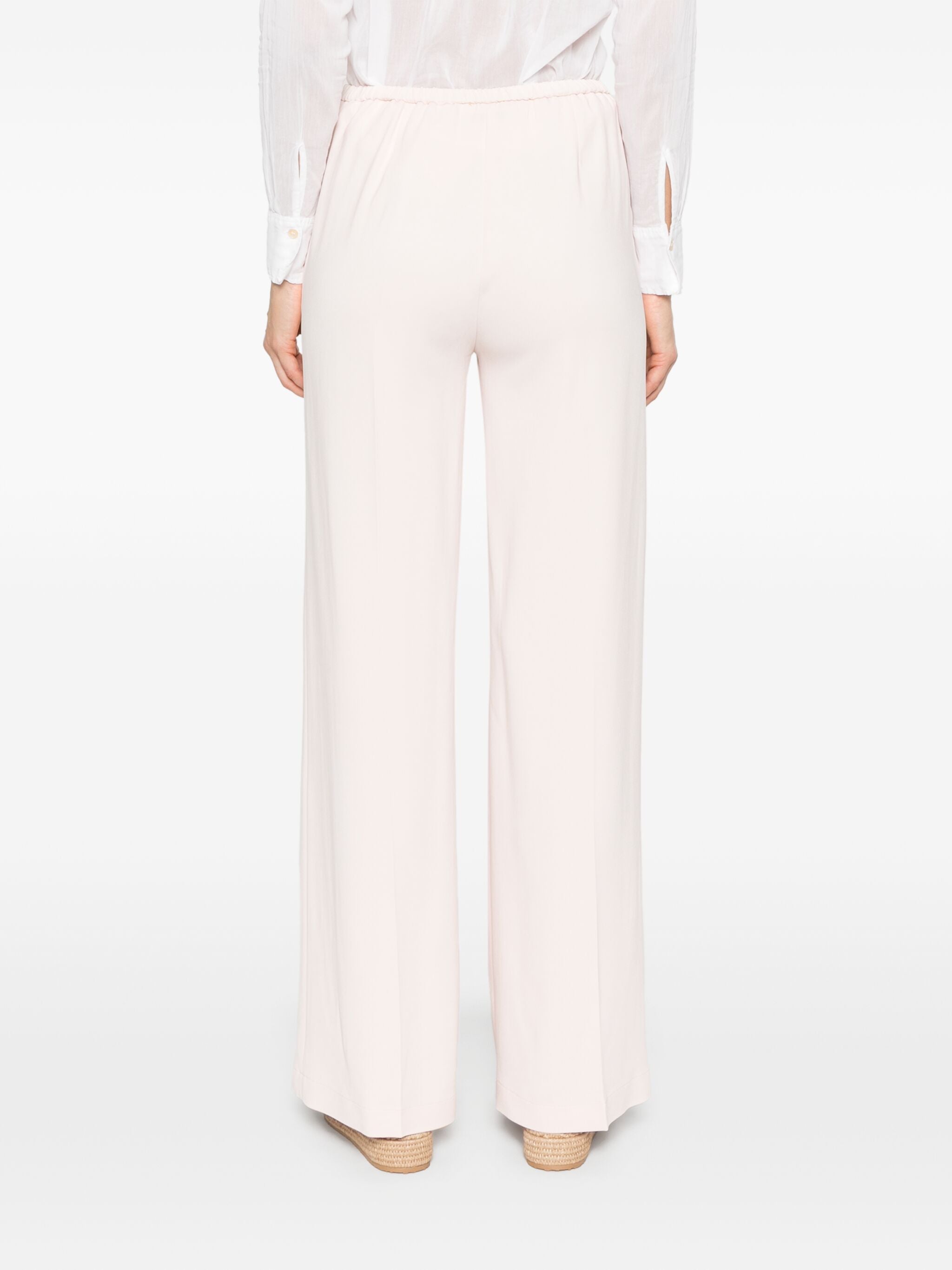 stretch cady crepe wide leg pants