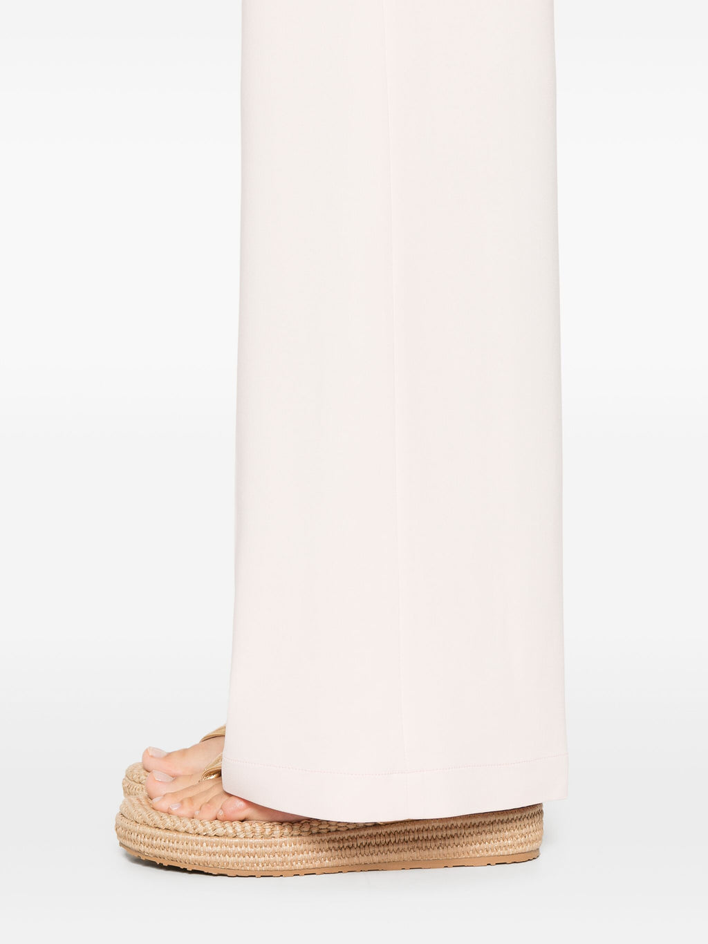 stretch cady crepe wide leg pants