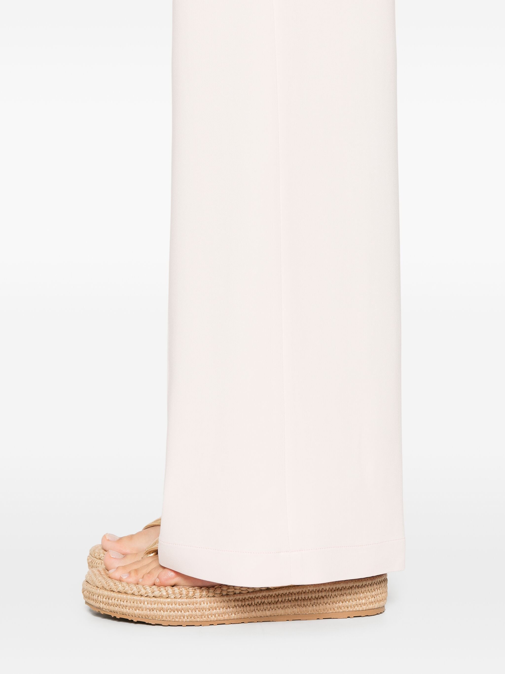stretch cady crepe wide leg pants