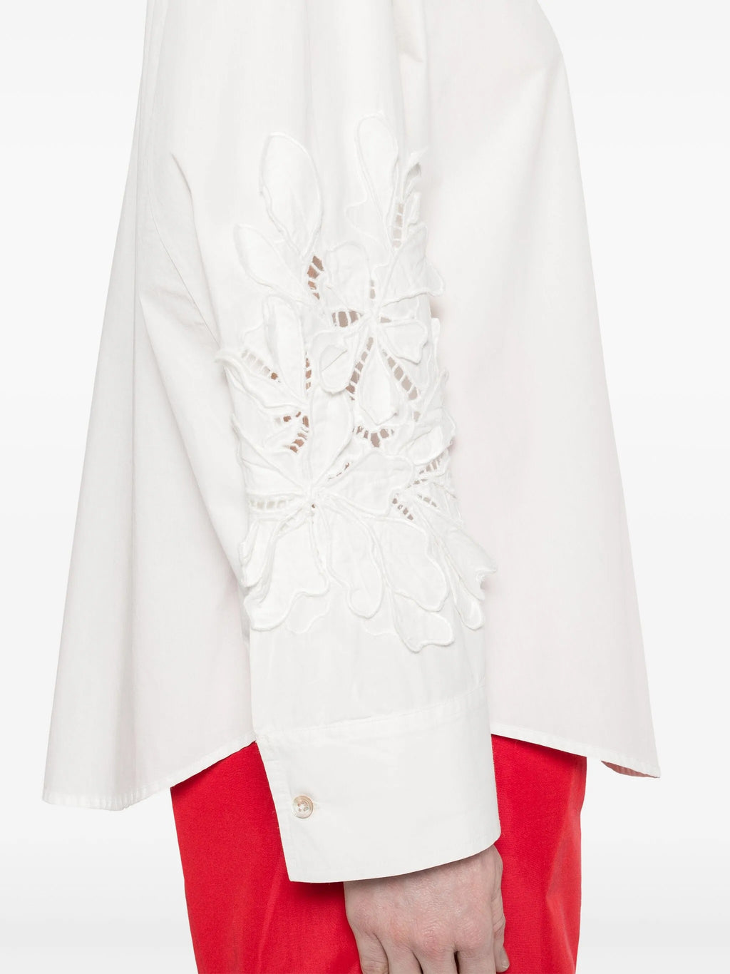 "en fleur" embroidery cotton popline shirt