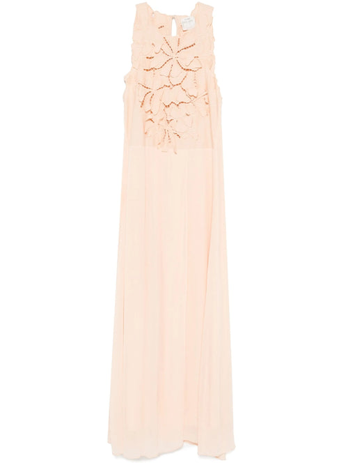 "en fleur" embroidery popline and georgette dress