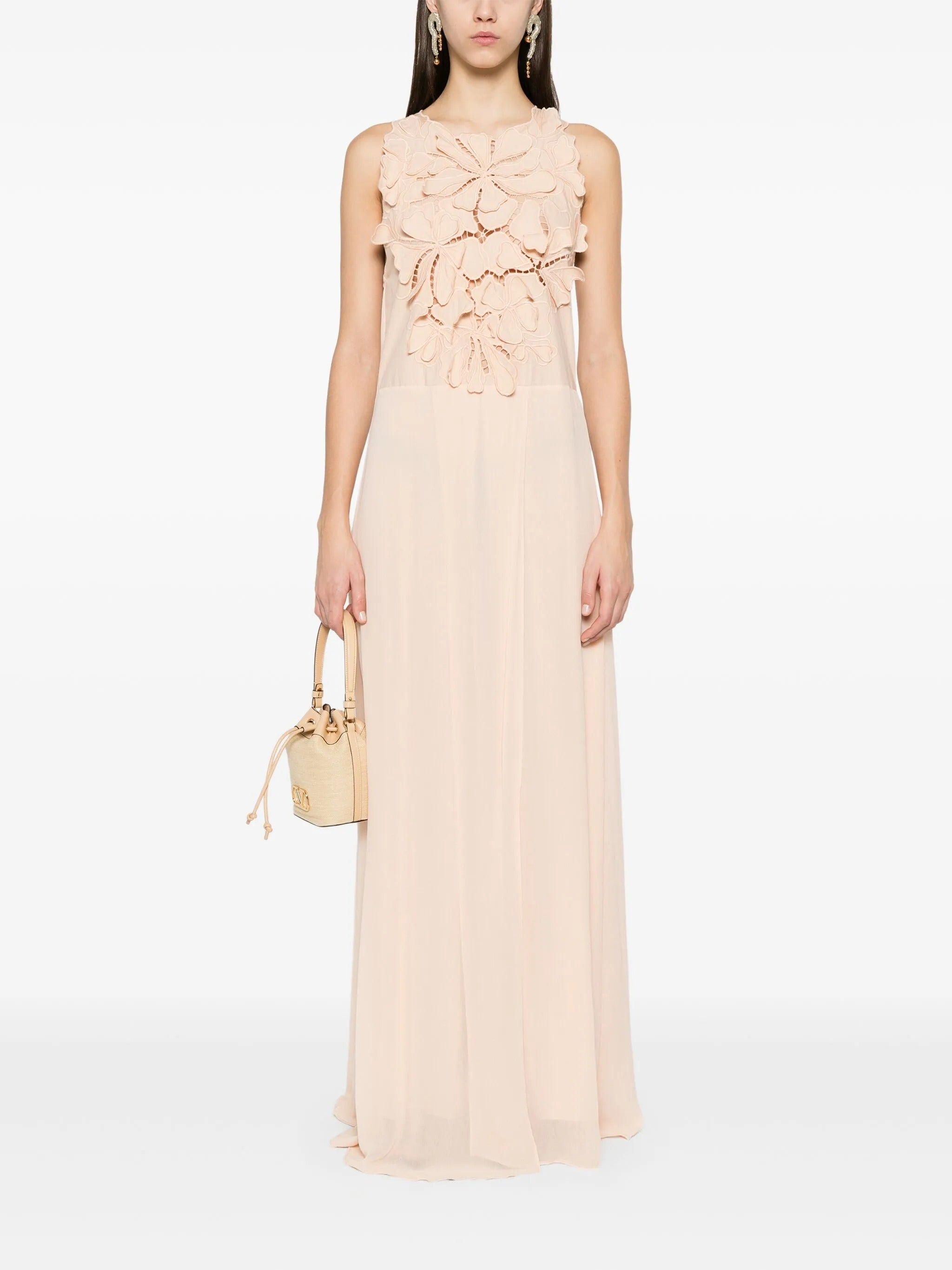 "en fleur" embroidery popline and georgette dress