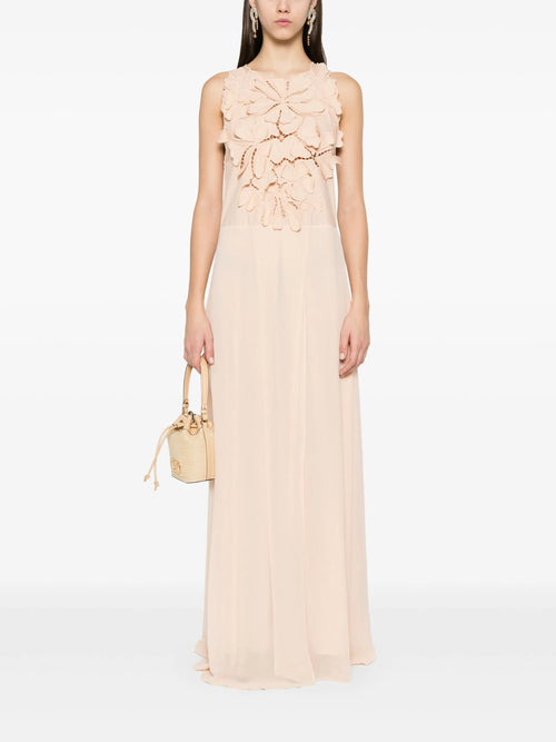 "en fleur" embroidery popline and georgette dress