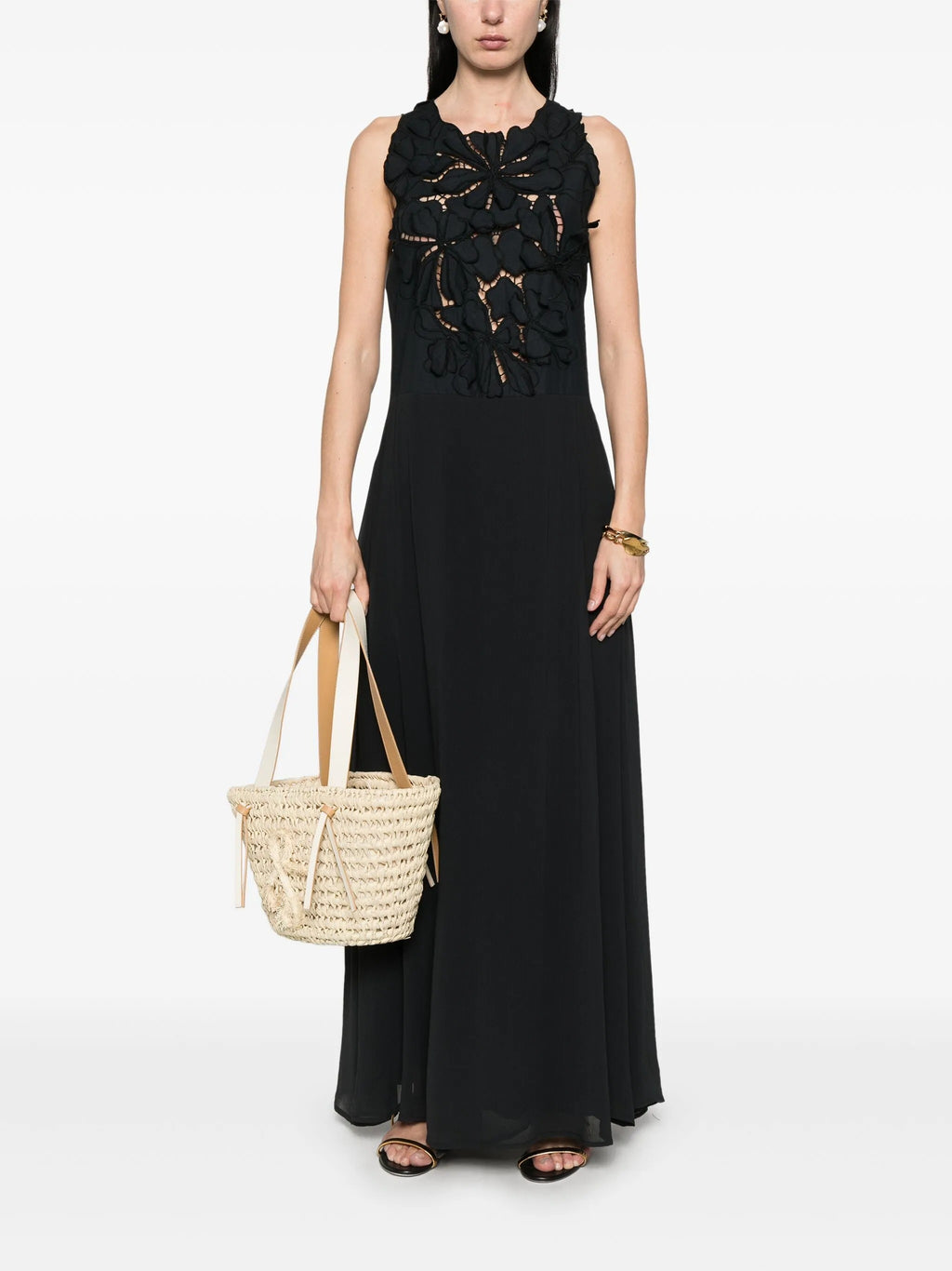 "en fleur" embroidery popline and georgette dress