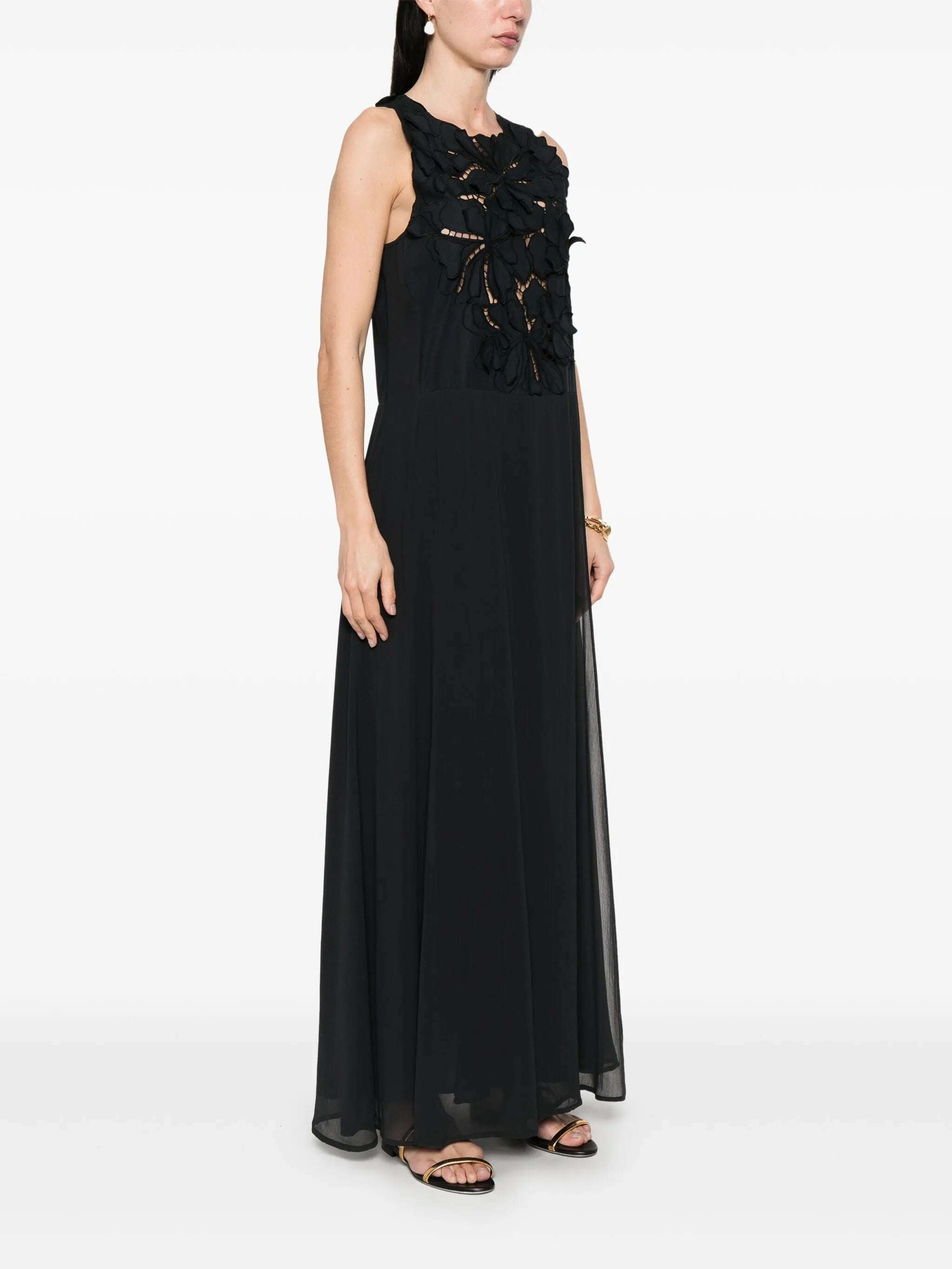 "en fleur" embroidery popline and georgette dress