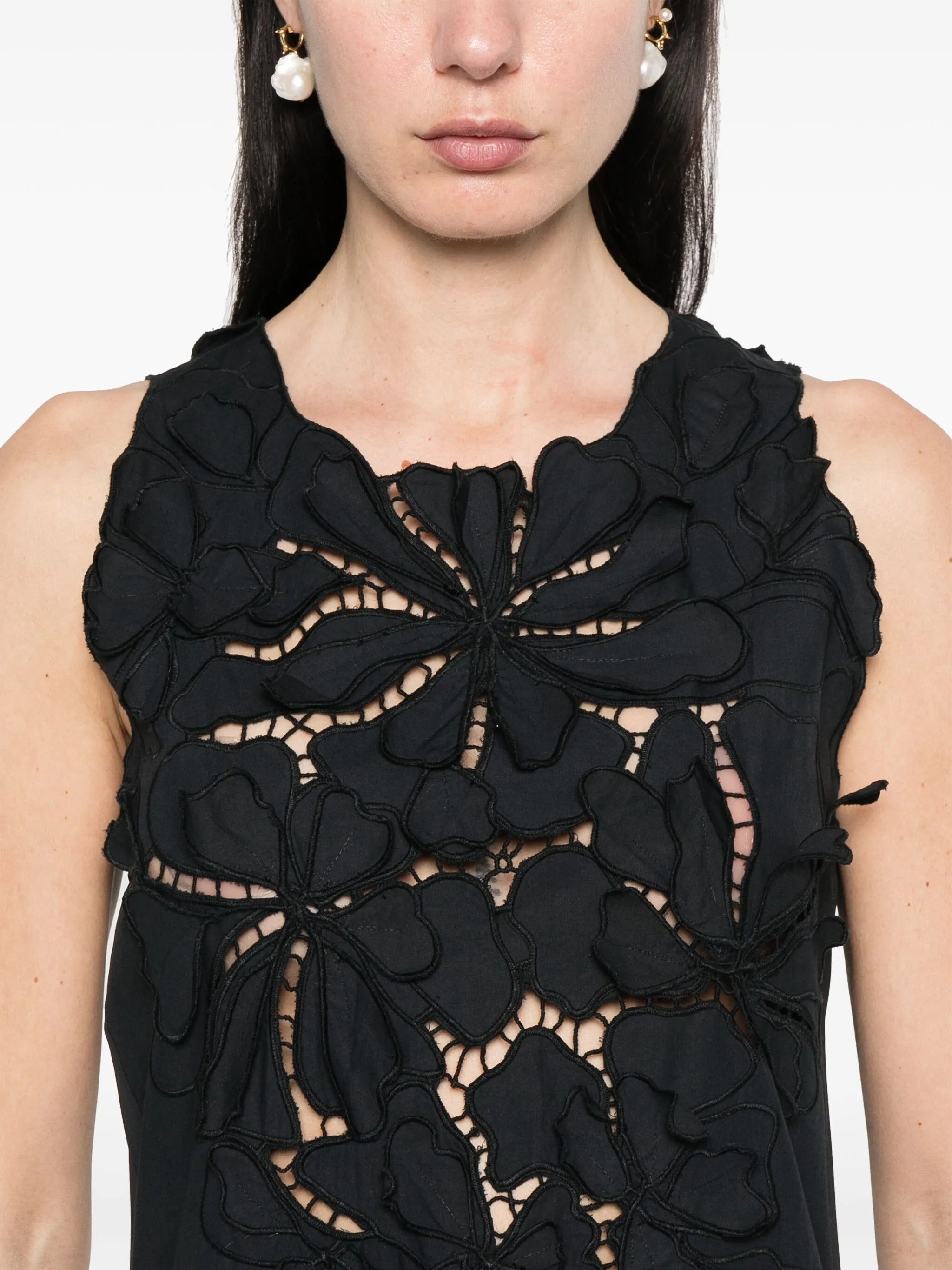 "en fleur" embroidery popline and georgette dress