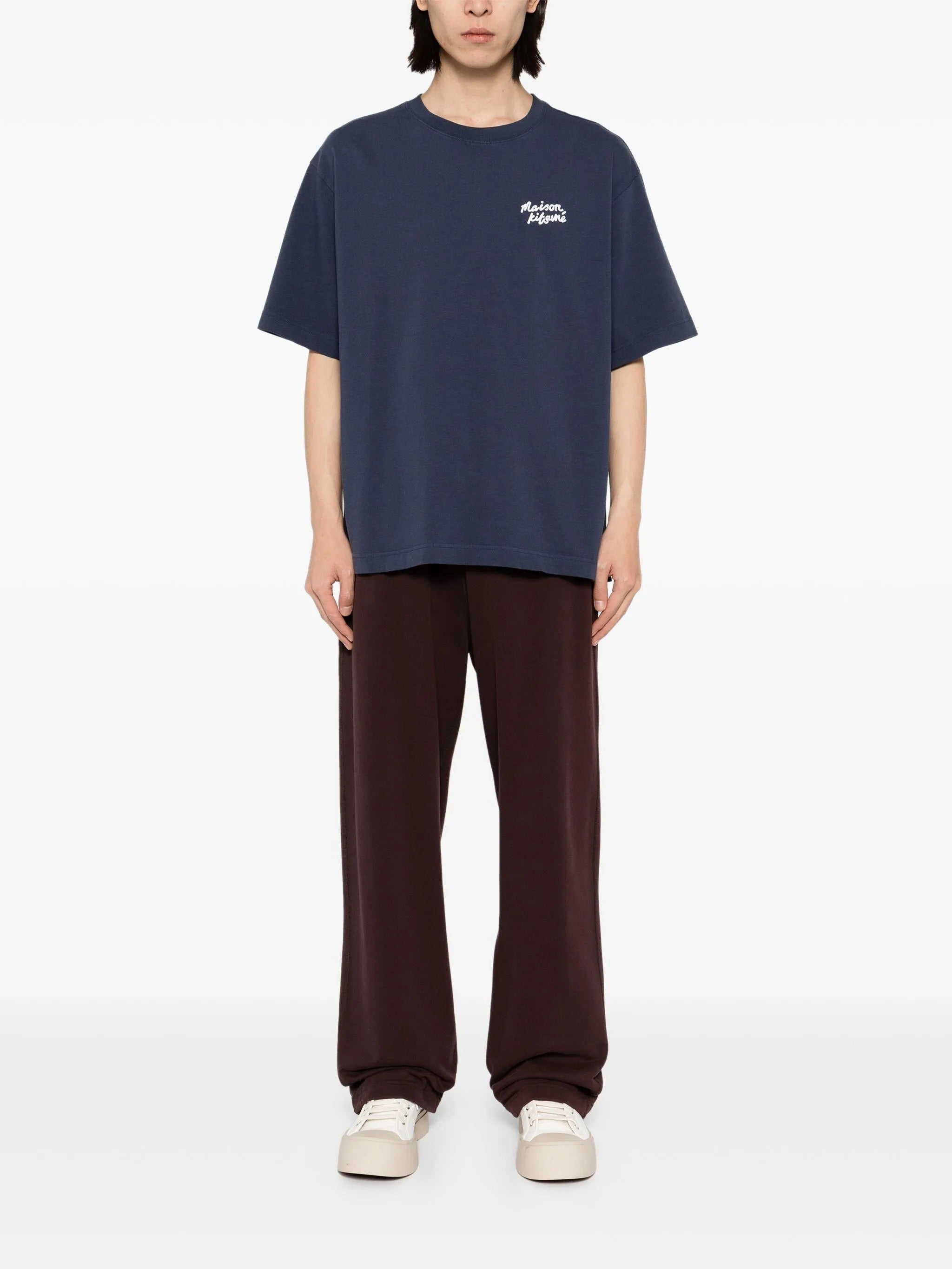 MAISON KITSUNE HANDWRITING EMBROIDERY OVERSIZE TEE