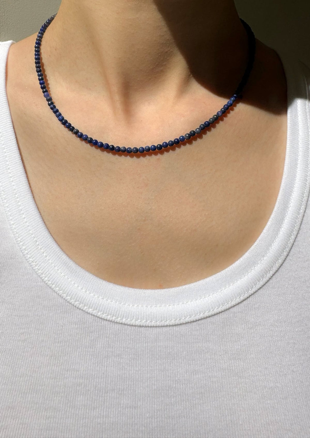 LAPIS ROUND BEADED NECKLACE