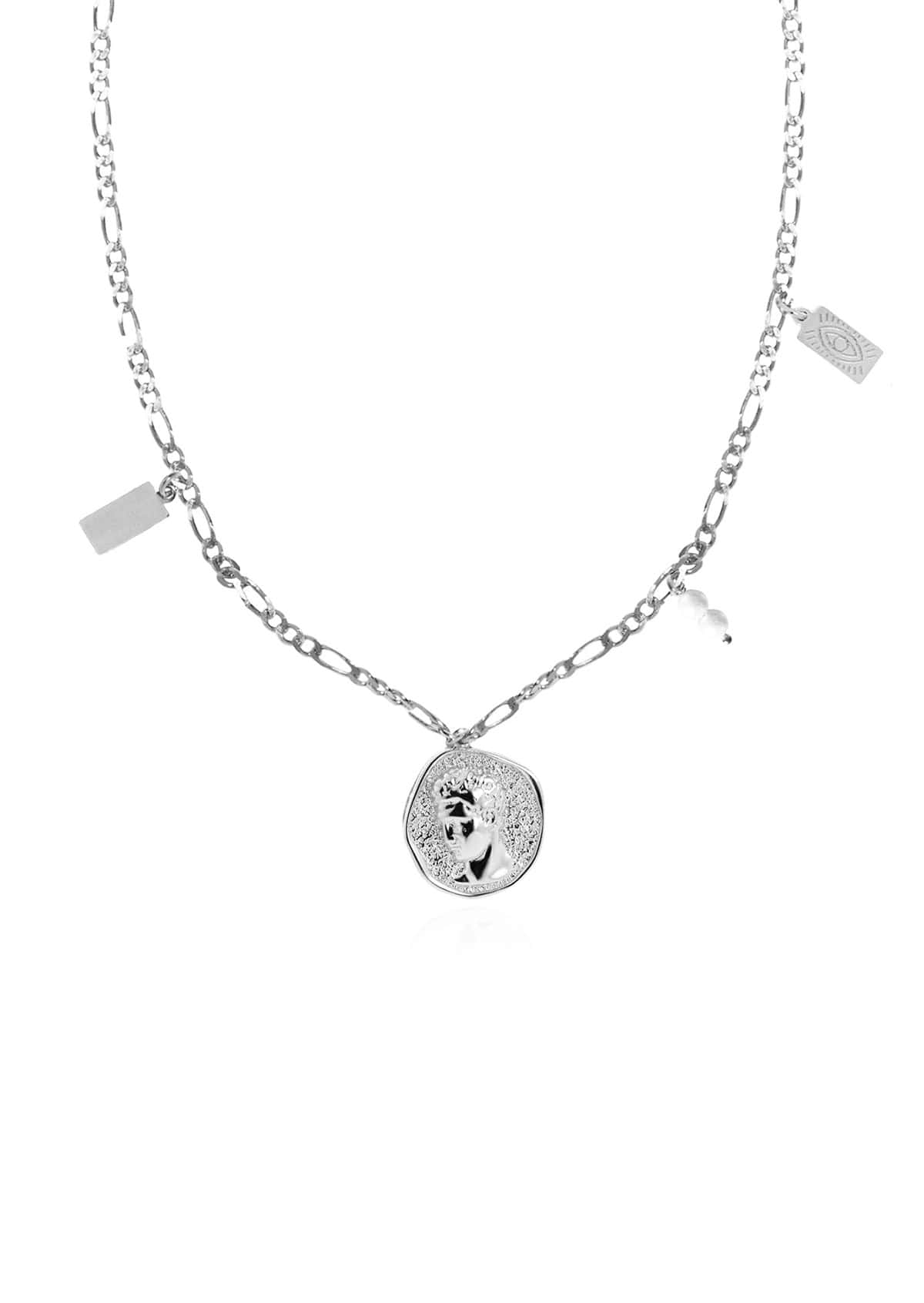 HERMIS SMALL MATTE & CHARMS NECKLACE