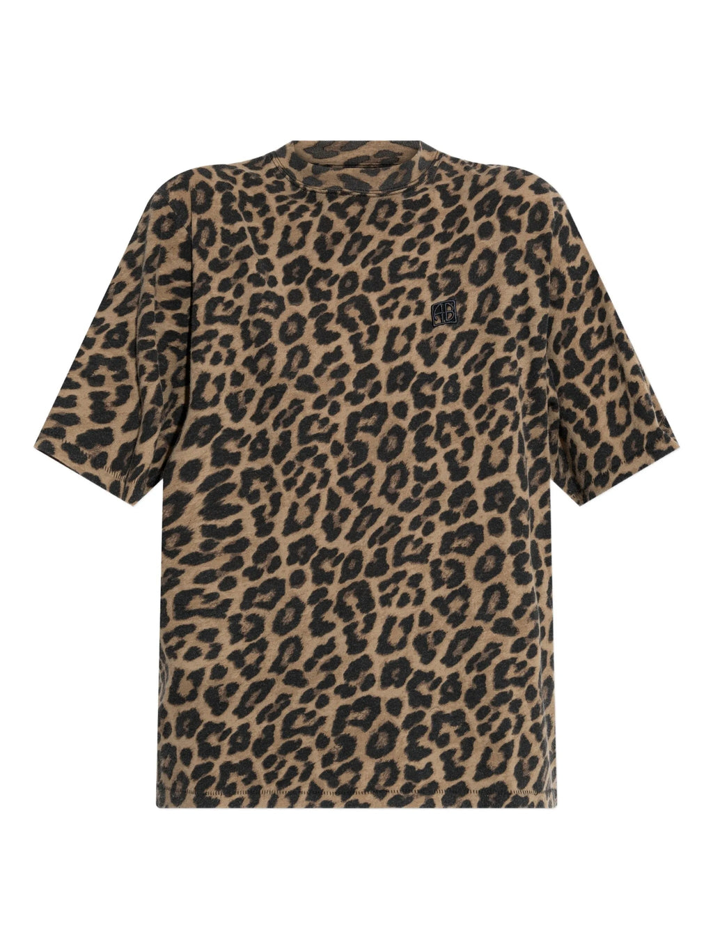 AVI TEE  BLACK AND BROWN LEOPARD