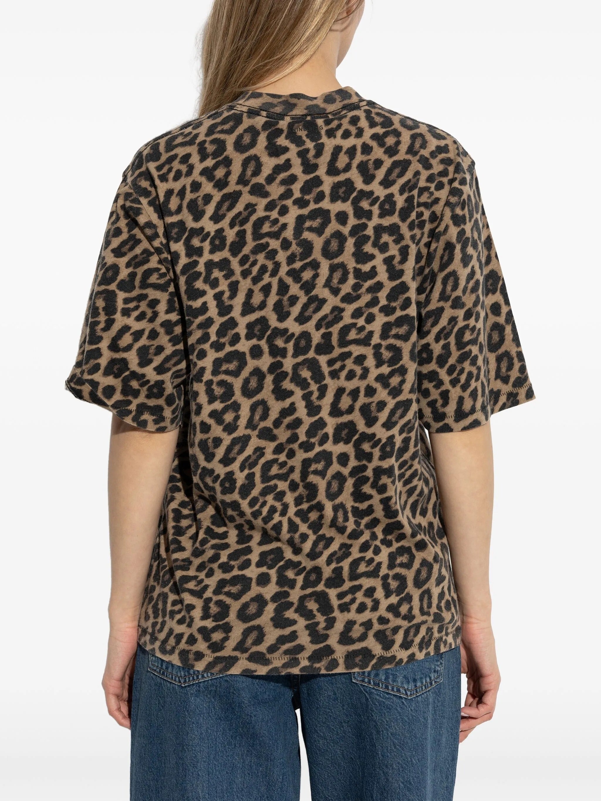 AVI TEE  BLACK AND BROWN LEOPARD