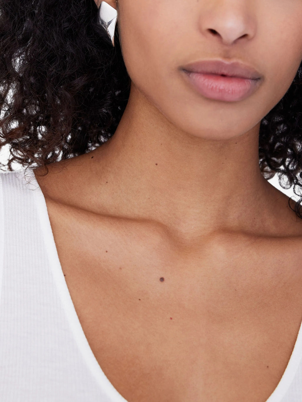 CURVED RECTANGLE EARRINGS SILVER