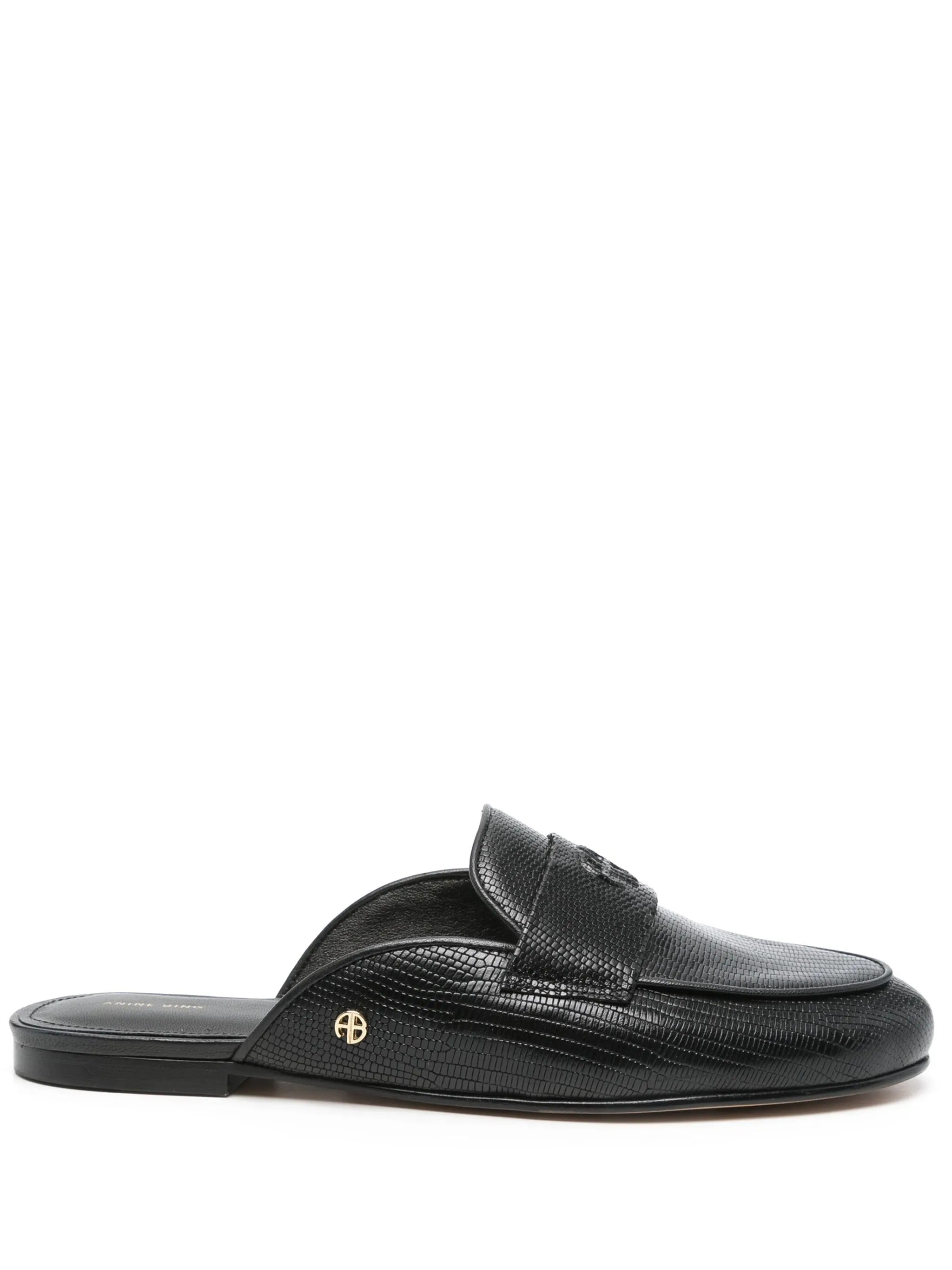 CORRINE MULES MINI EMBOSSED BLACK