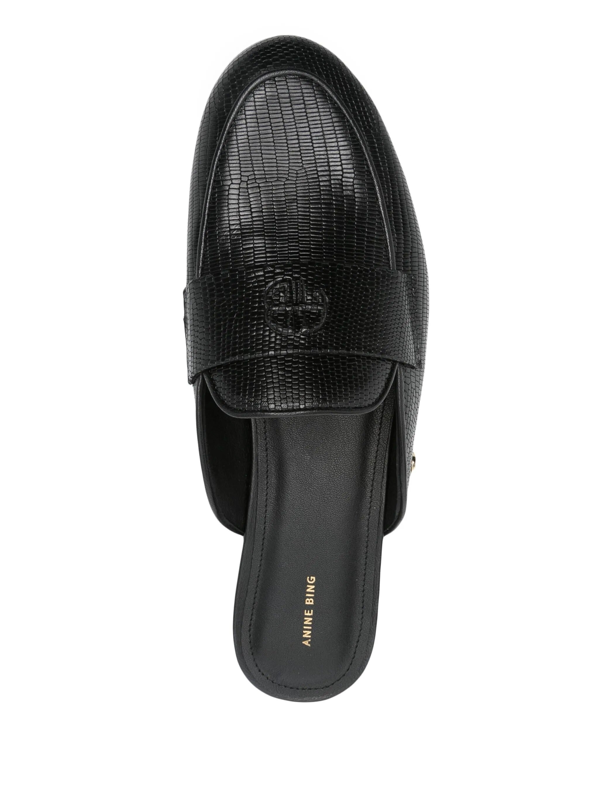 CORRINE MULES MINI EMBOSSED BLACK
