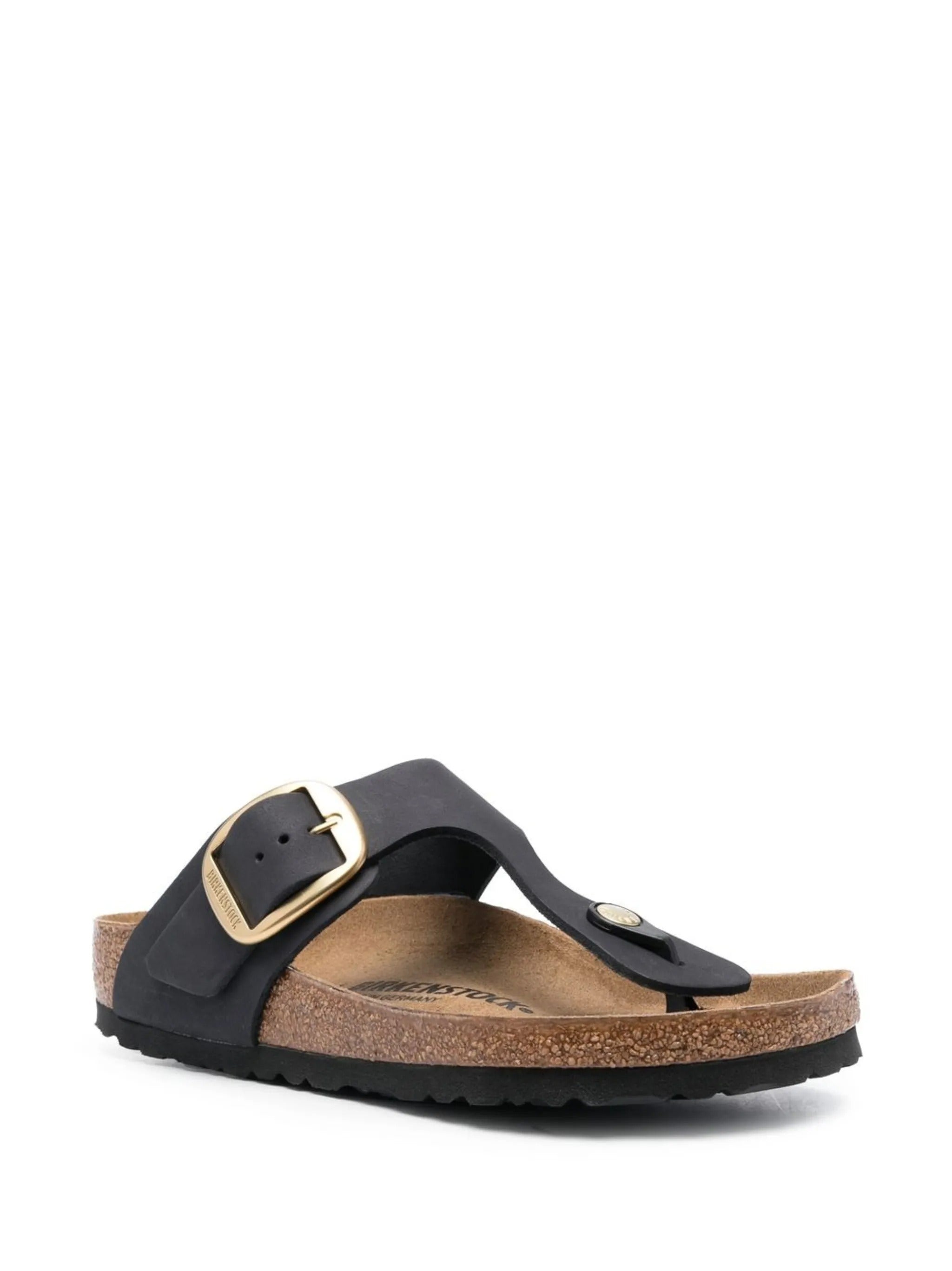 Gizeh Big Buckle black, Nubuck Leather