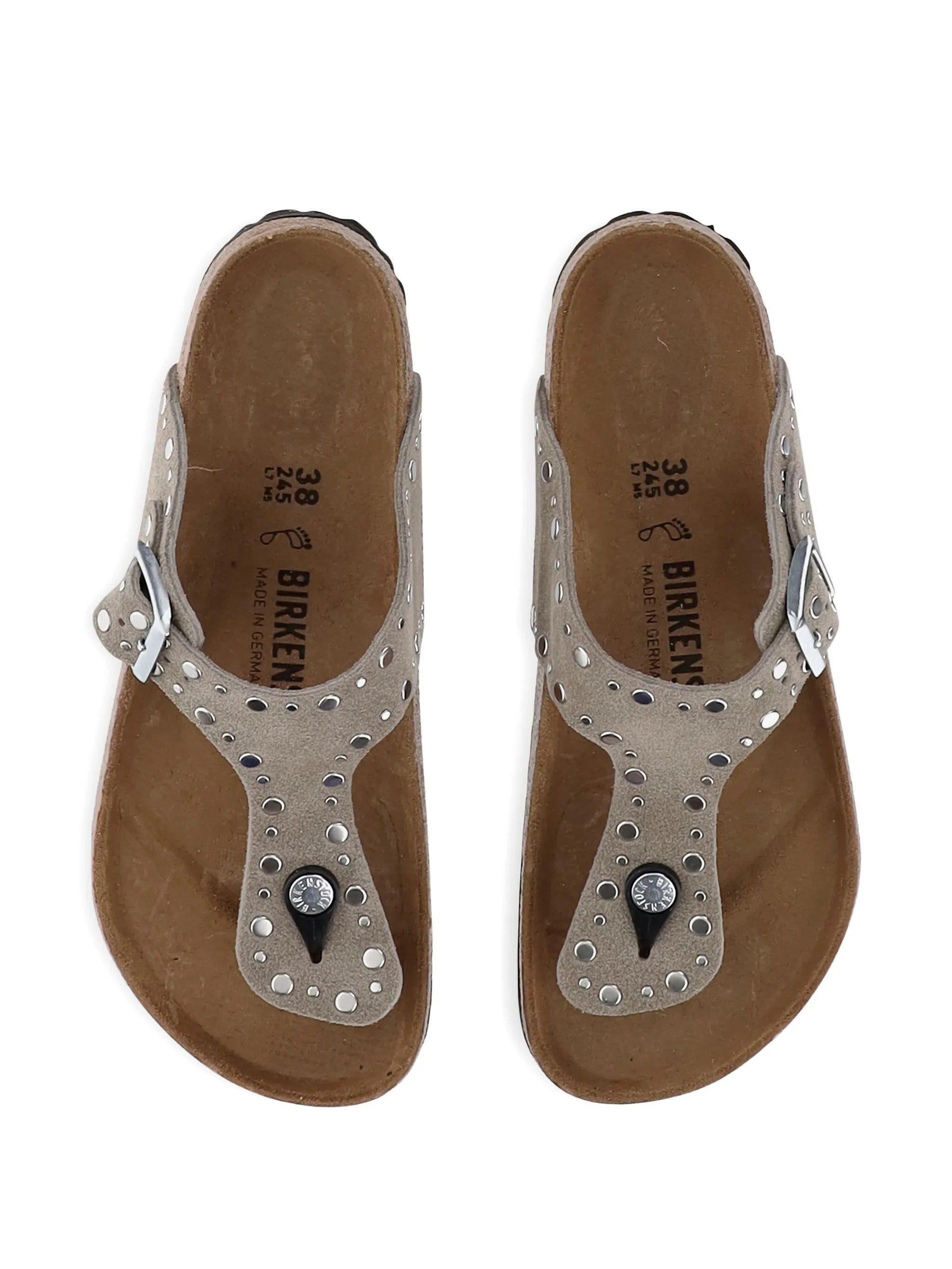 Gizeh Rivet taupe, Suede Leather