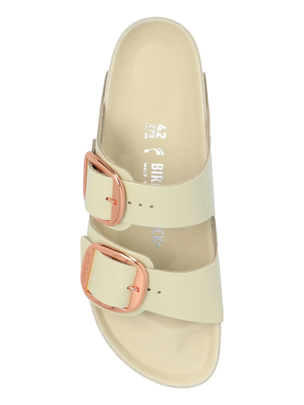 Arizona Big Buckle Exq shine ecru, Natural Leather