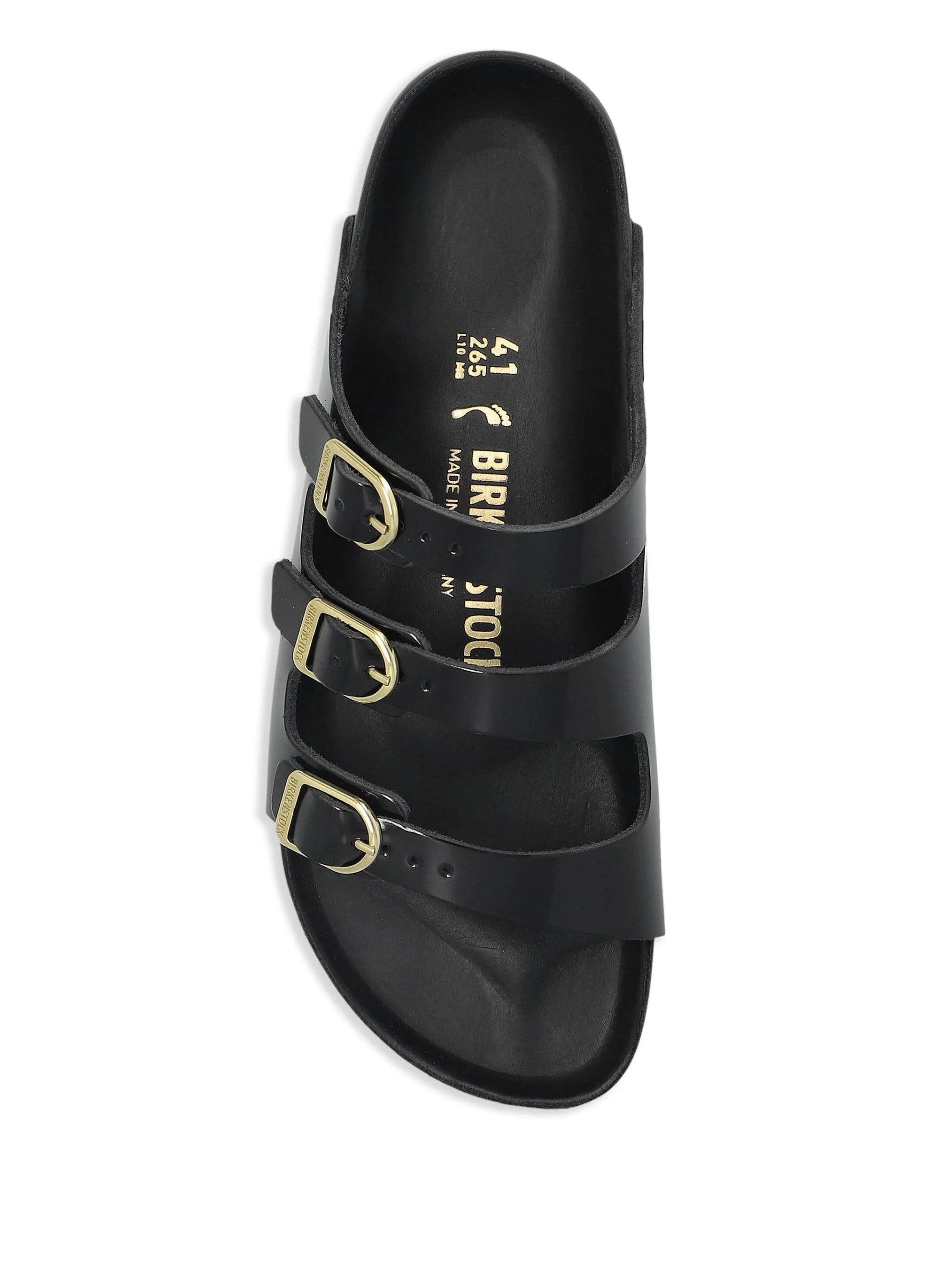 Florida DBuckle Exquisite shine black, Natural Lea