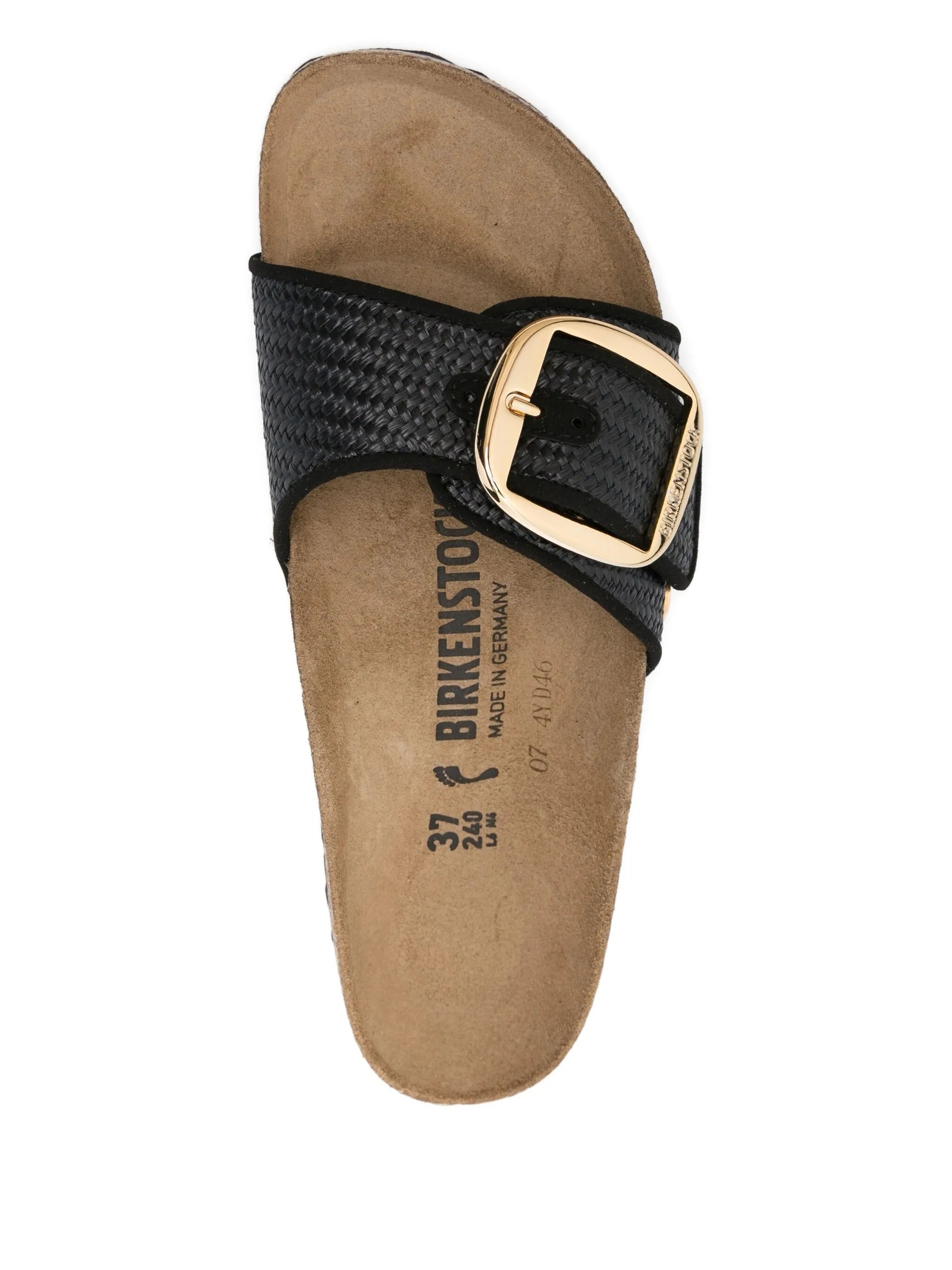 Madrid Big Buckle black, Raffia