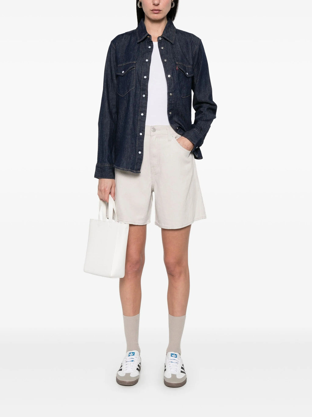 HIGH BAGGY SHORT CRYSTAL GRAY LINEN