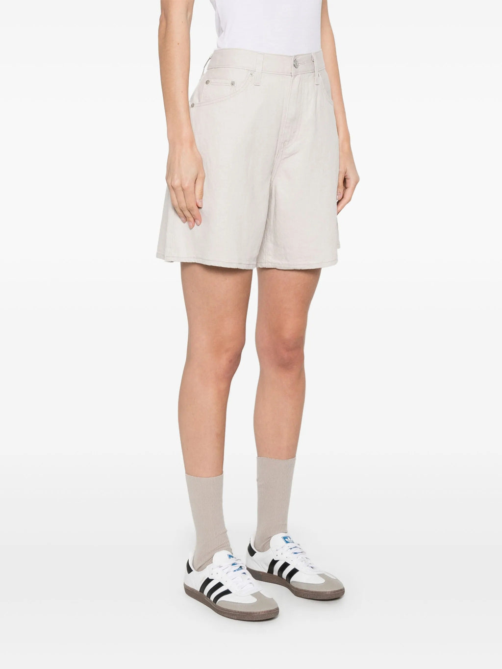 HIGH BAGGY SHORT CRYSTAL GRAY LINEN