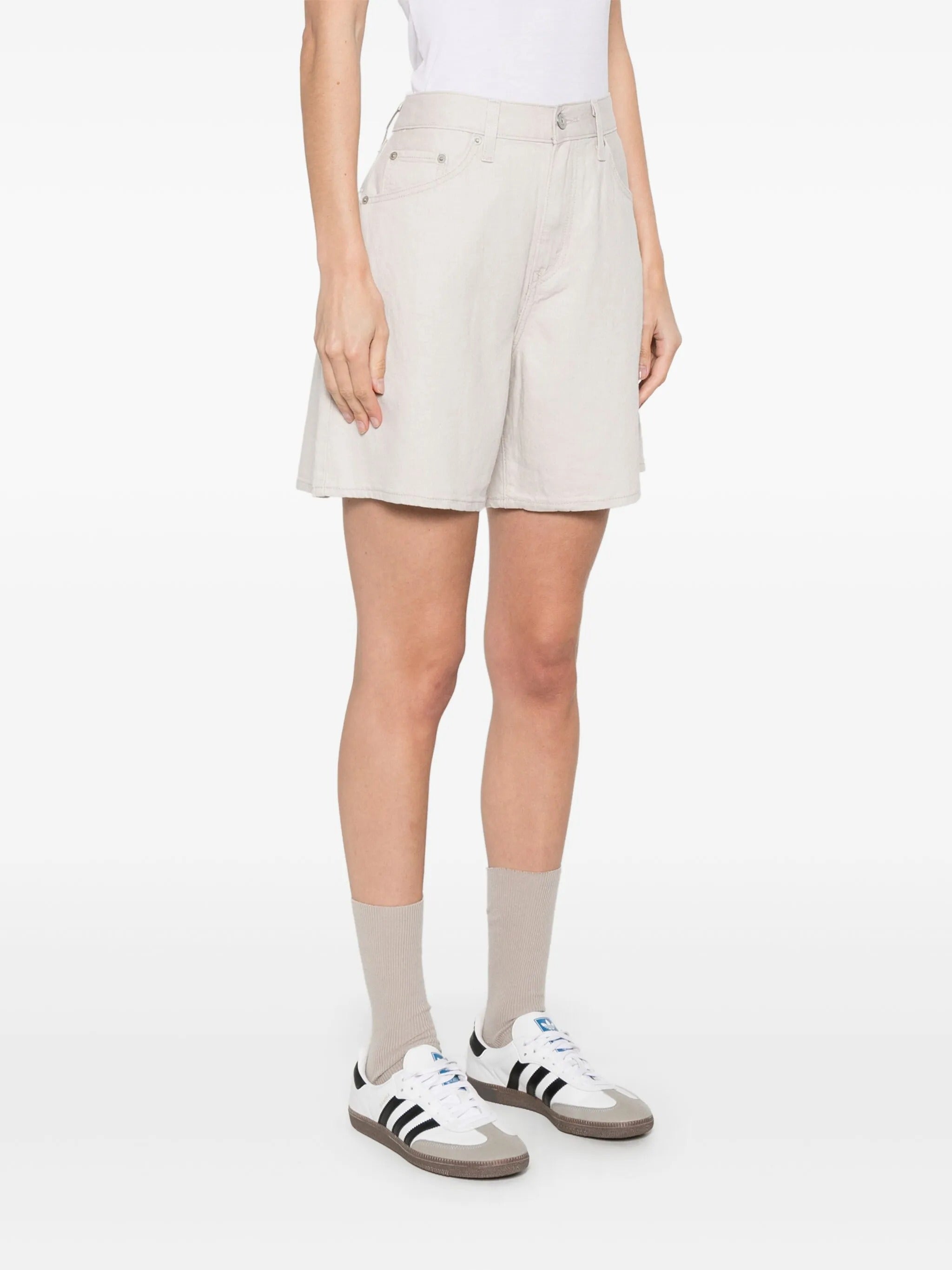 HIGH BAGGY SHORT CRYSTAL GRAY LINEN