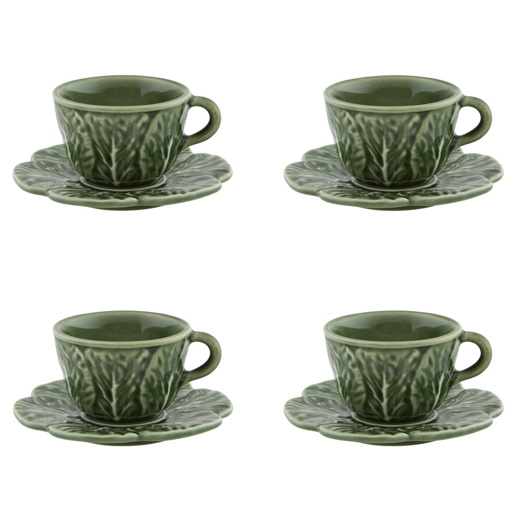 Coffee Cup & Saucer - set 4 - CABBAGE