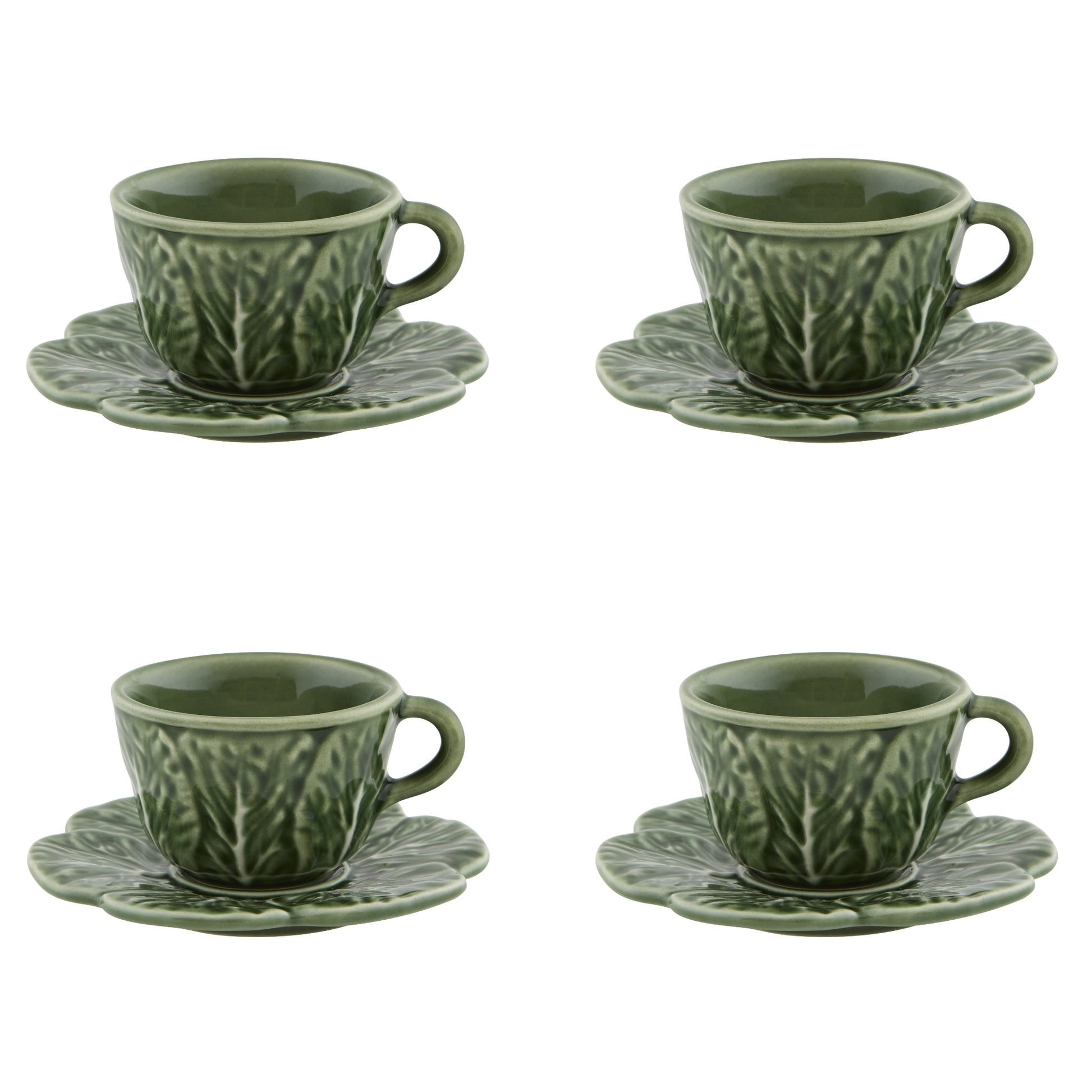 Coffee Cup & Saucer - set 4 - CABBAGE