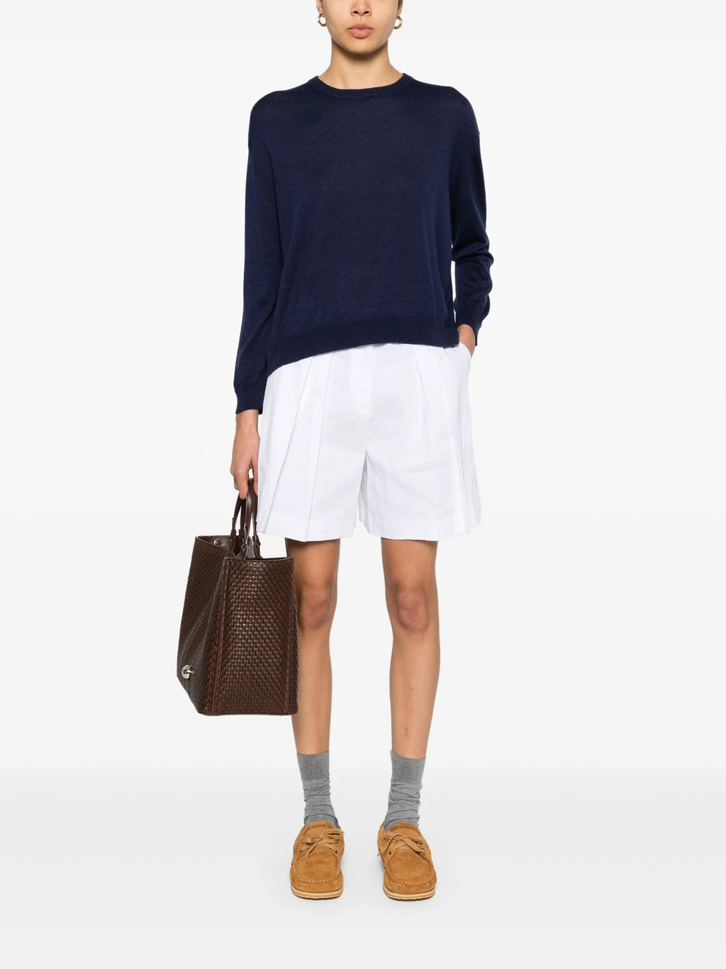 PLEATED FR SHORT.WHI