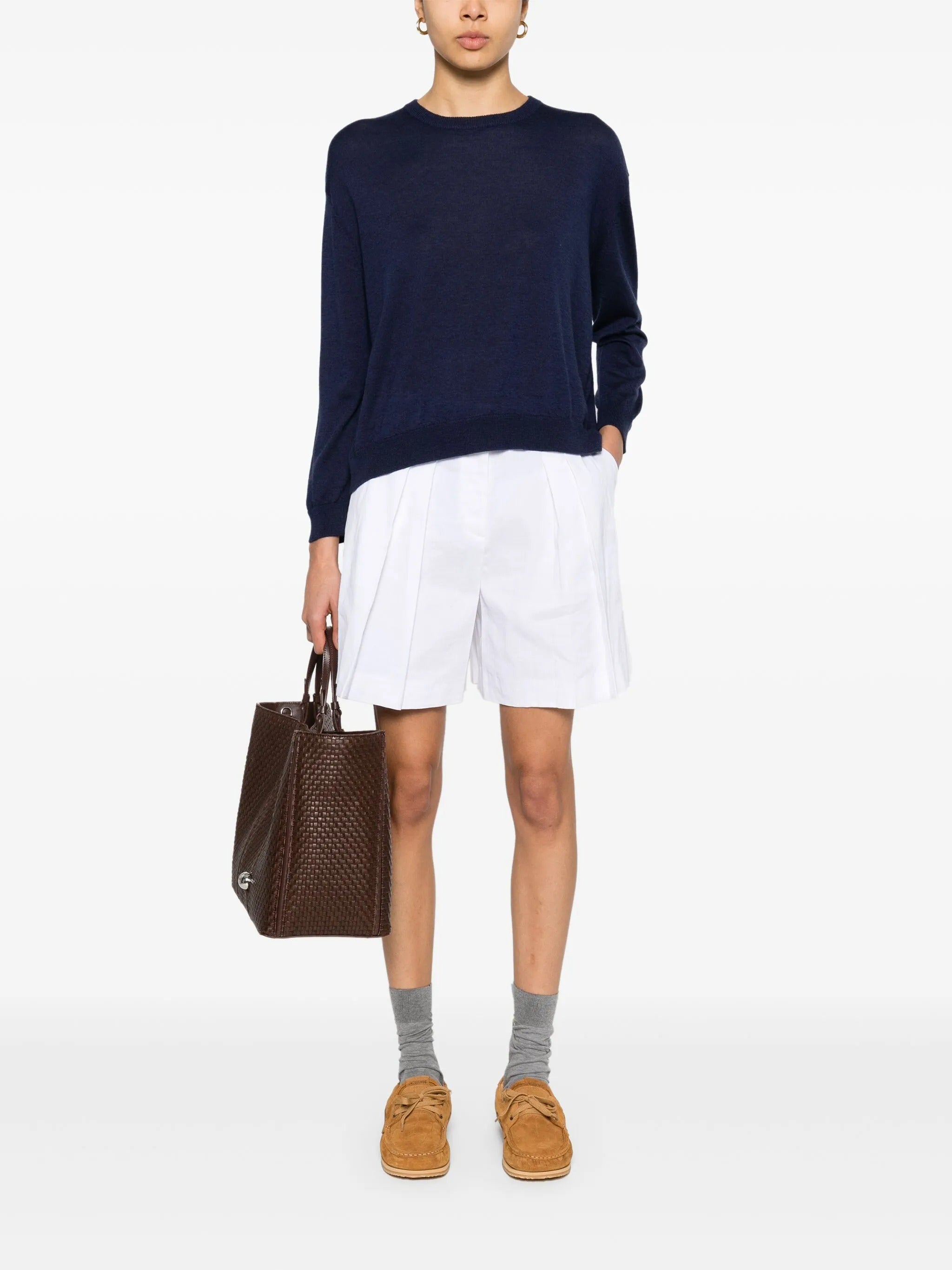 PLEATED FR SHORT.WHI